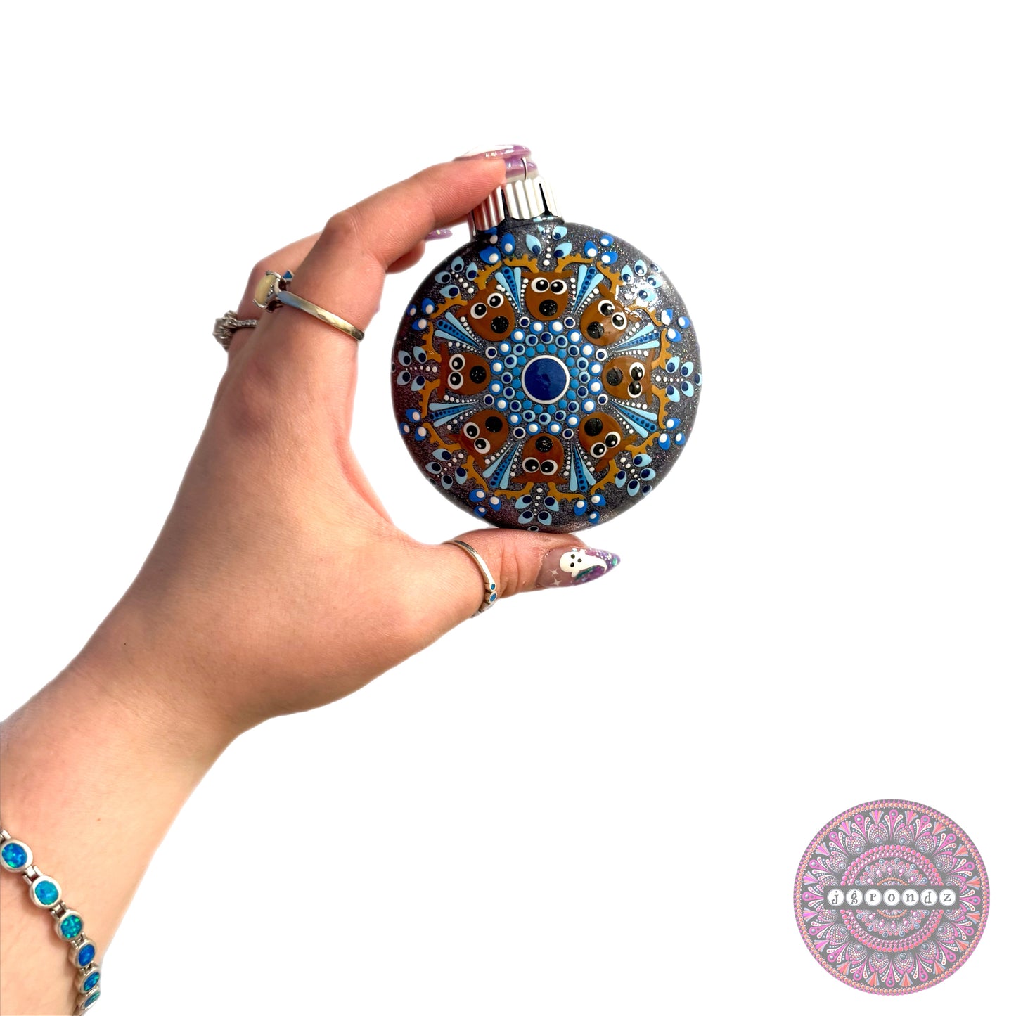 3” Reindeer Mandala Glitter Ornament