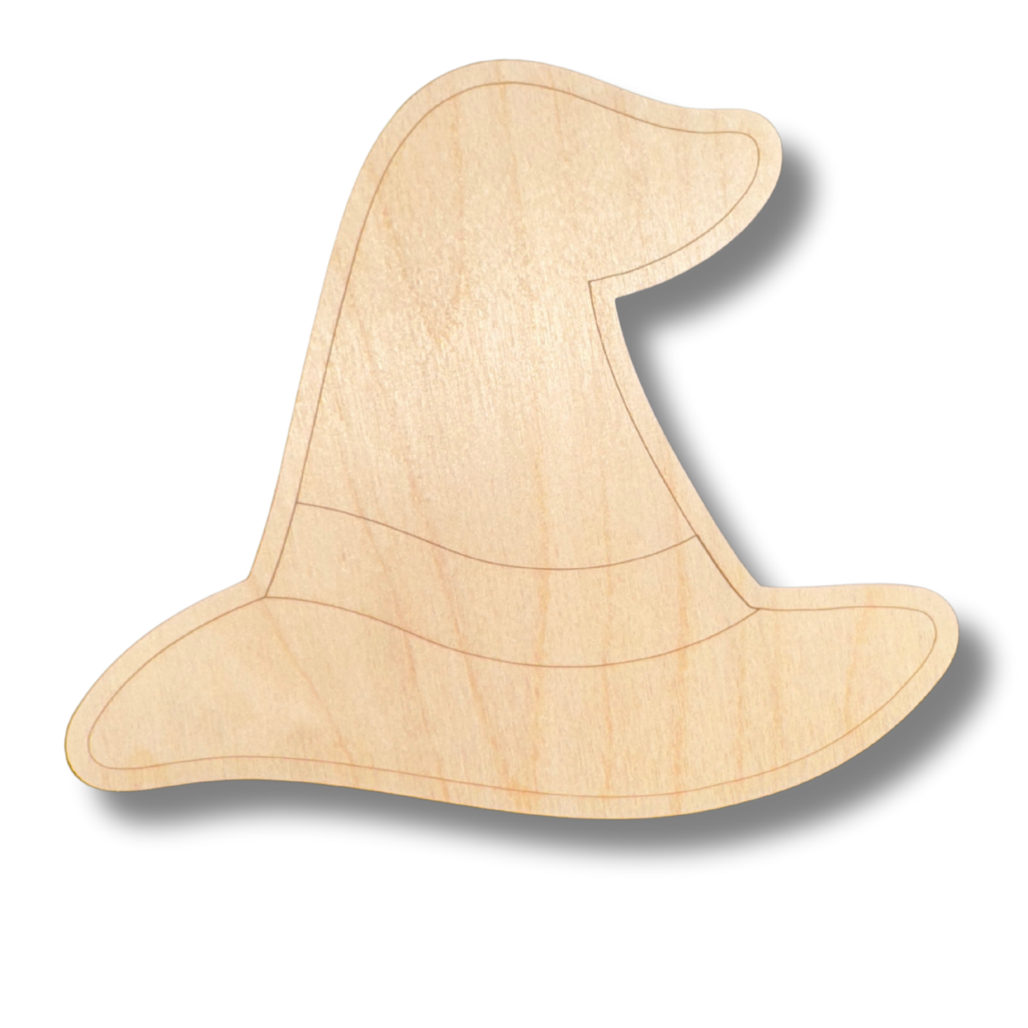 Unfinished Wood Etched Witch Hat Shape | Paint By Line Crafts | up to 30" DIY