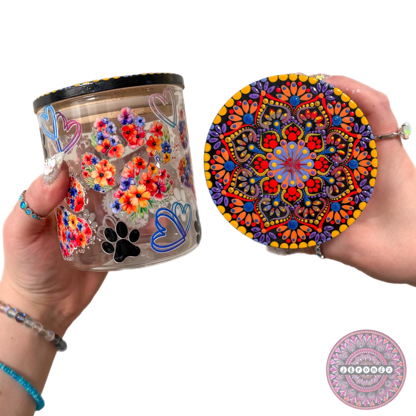 Paw Print Mandala Stash Jar