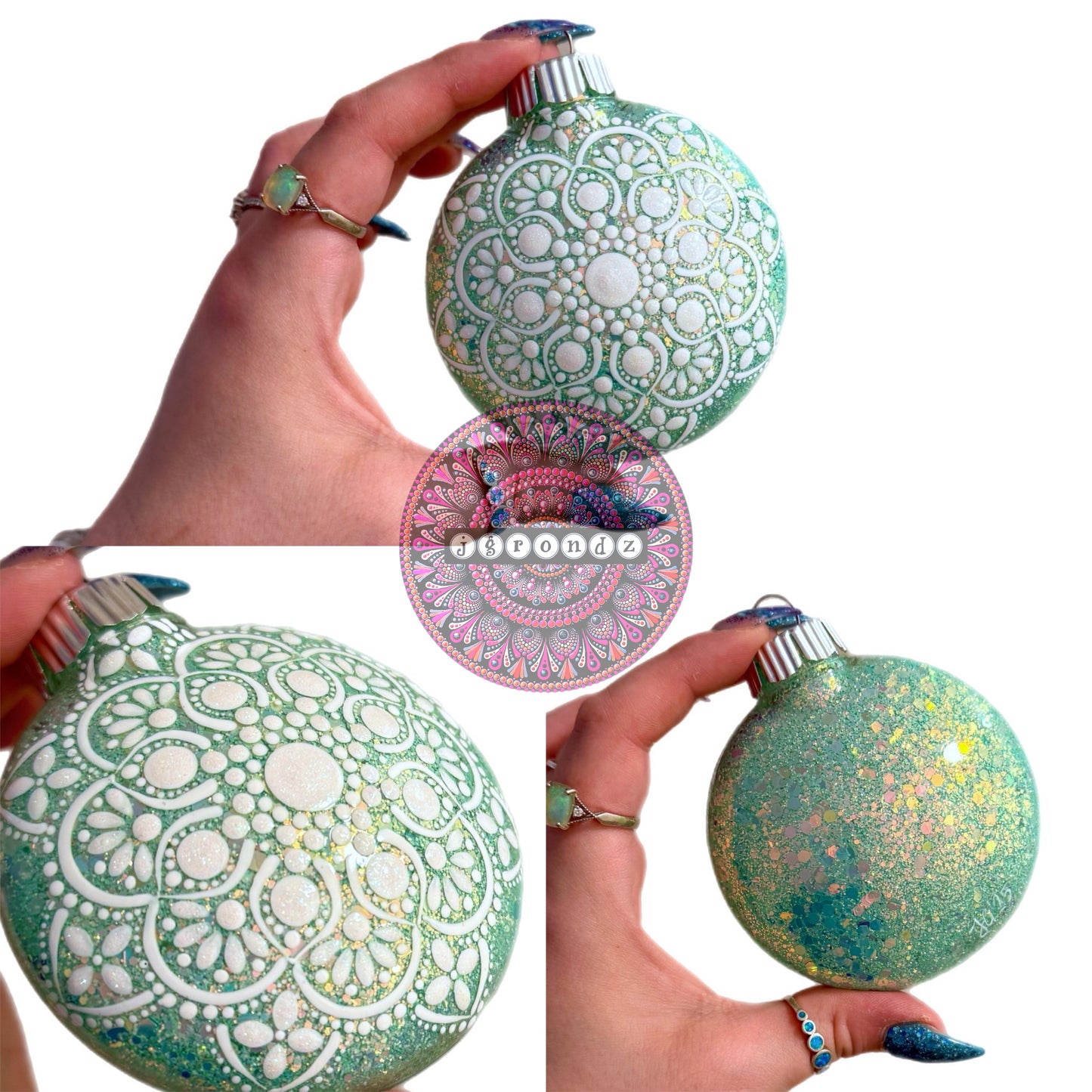 3” Snowflake Mandala Glitter Ornament