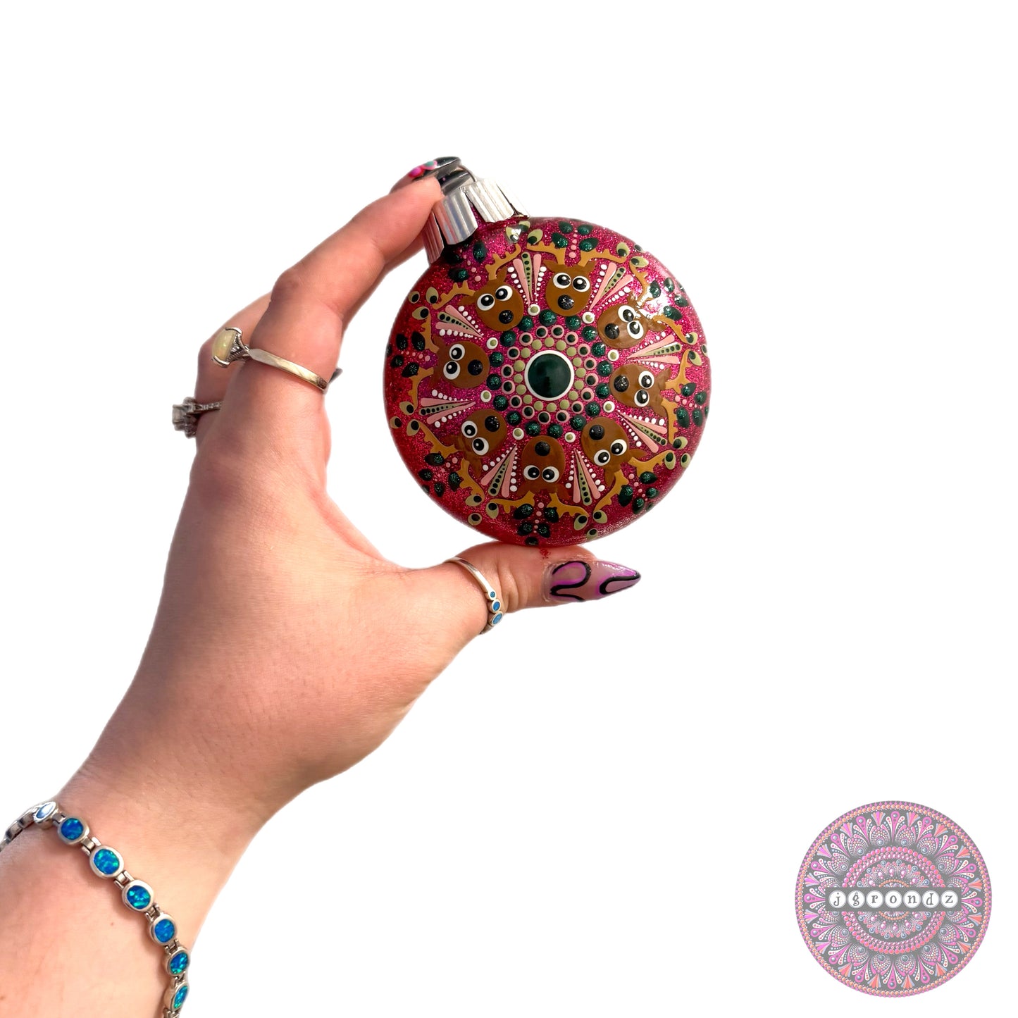 3” Reindeer Mandala Glitter Ornament