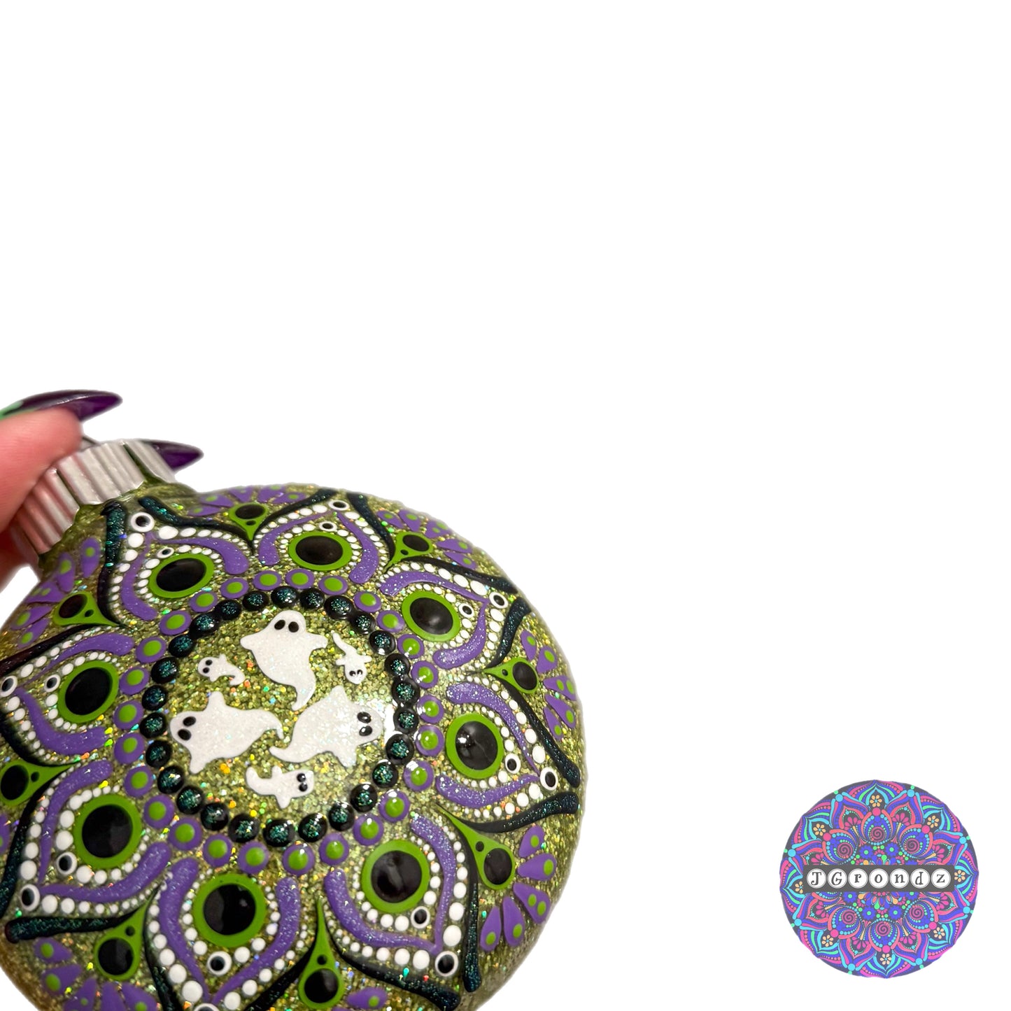 3” Halloween Mandala Glitter Ornament