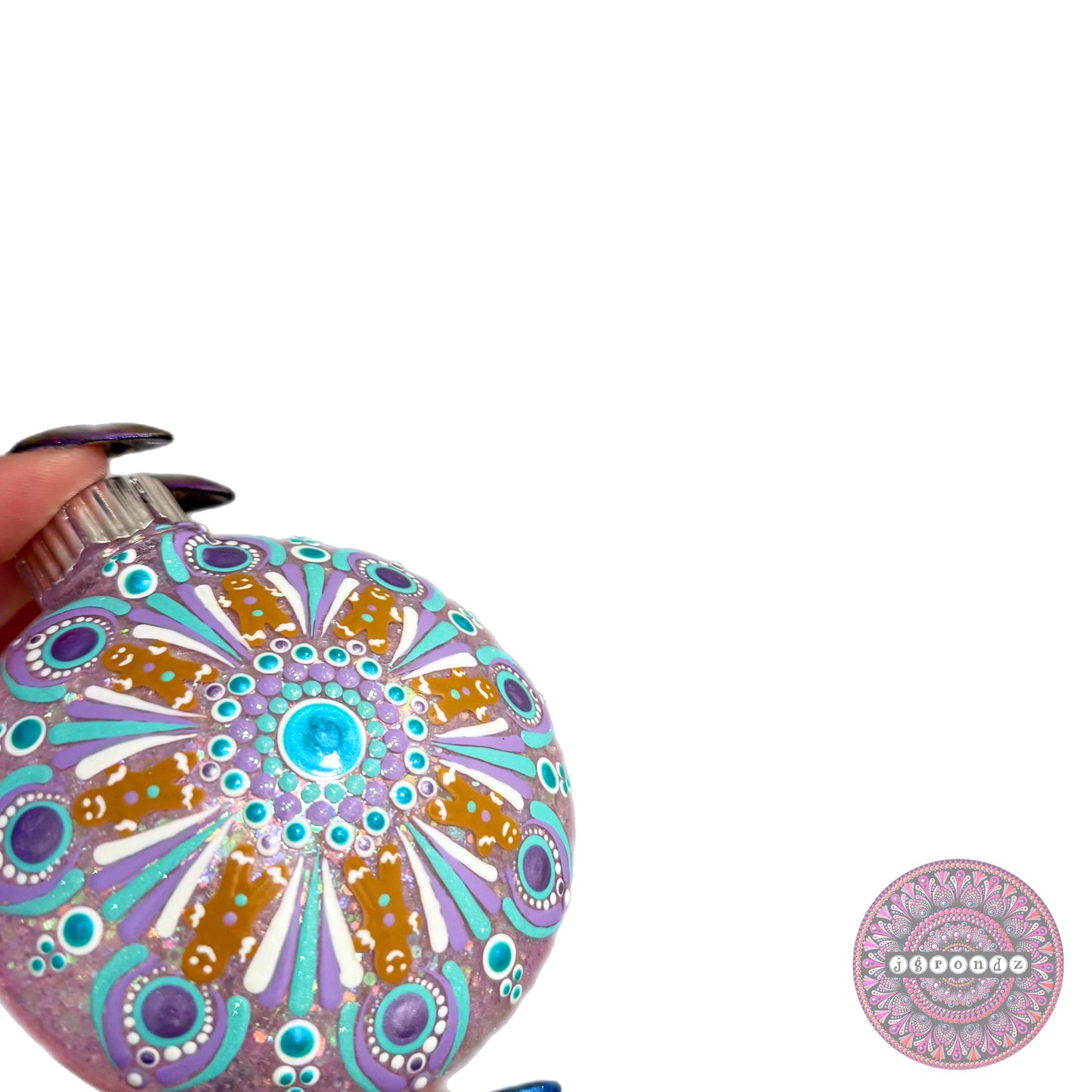 3” Gingerbread Mandala Glitter Ornament