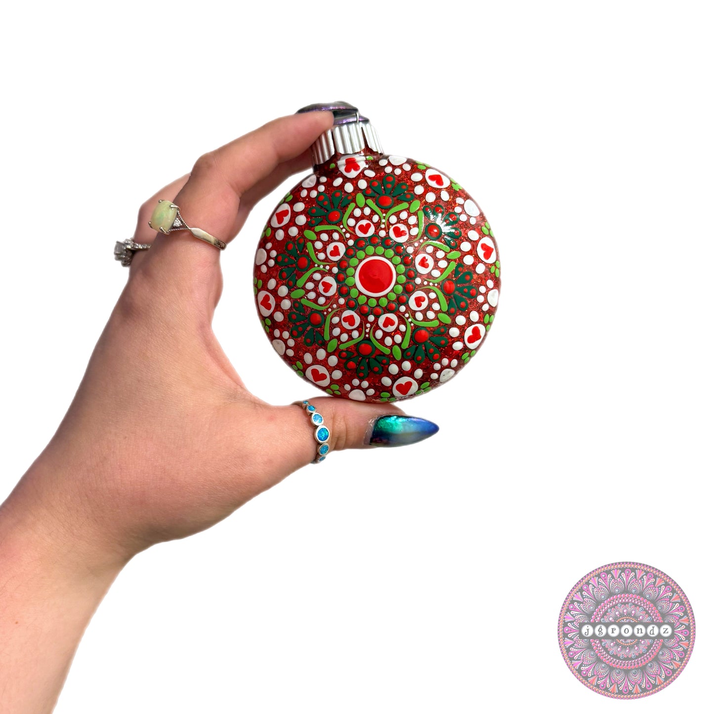 3” Paw Print Mandala Glitter Ornament