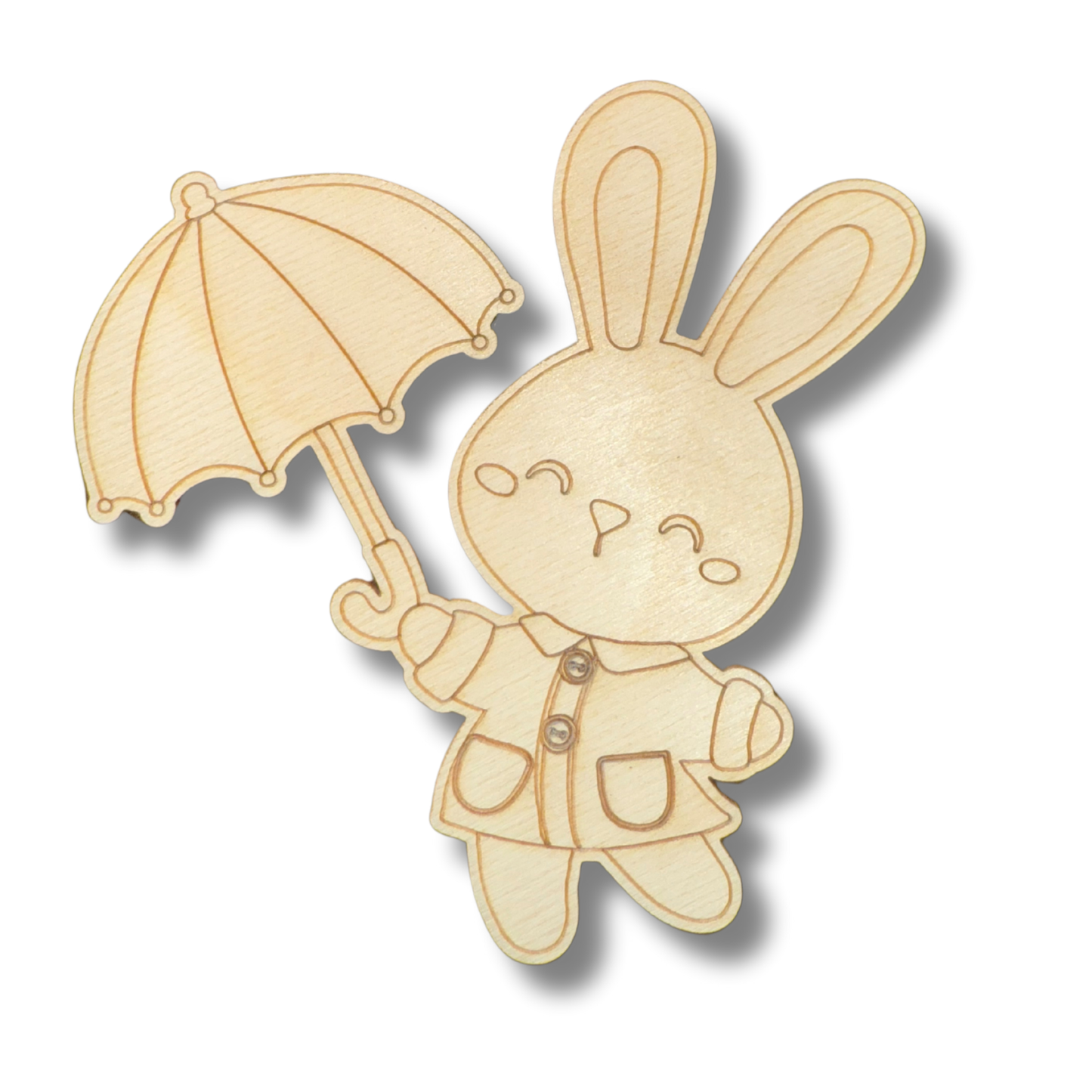 Unfinished Wood Etched Spring Bunny Shape | Paint By Line Crafts | up to 30" DIY