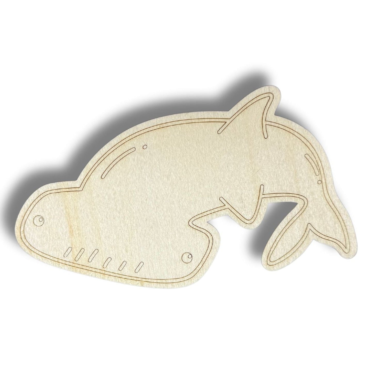 Unfinished Wood Etched Hammerhead Shark Shape | Paint By Line Crafts | up to 30" DIY