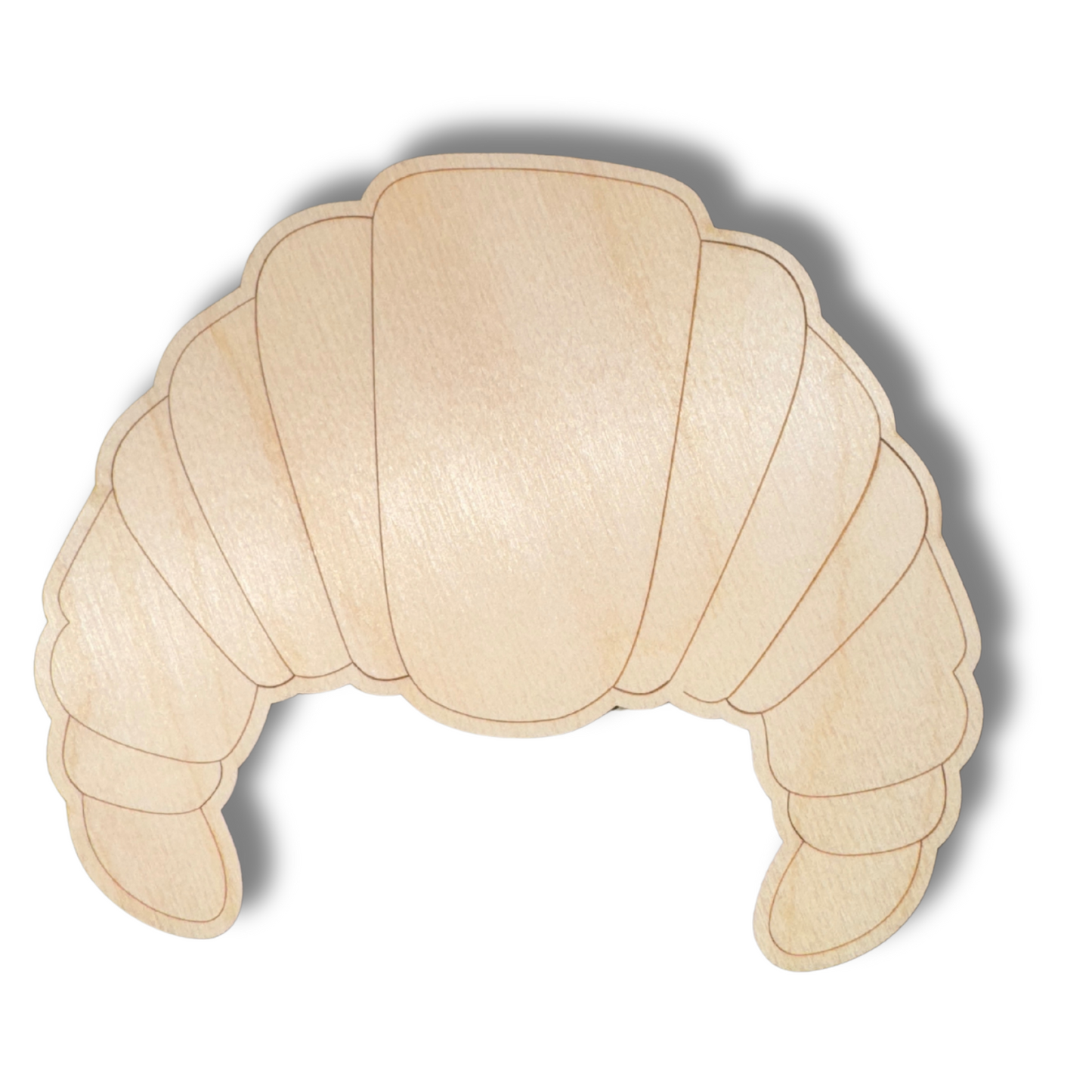 Unfinished Wood Etched Croissant Shape | Paint By Line Crafts | up to 30" DIY