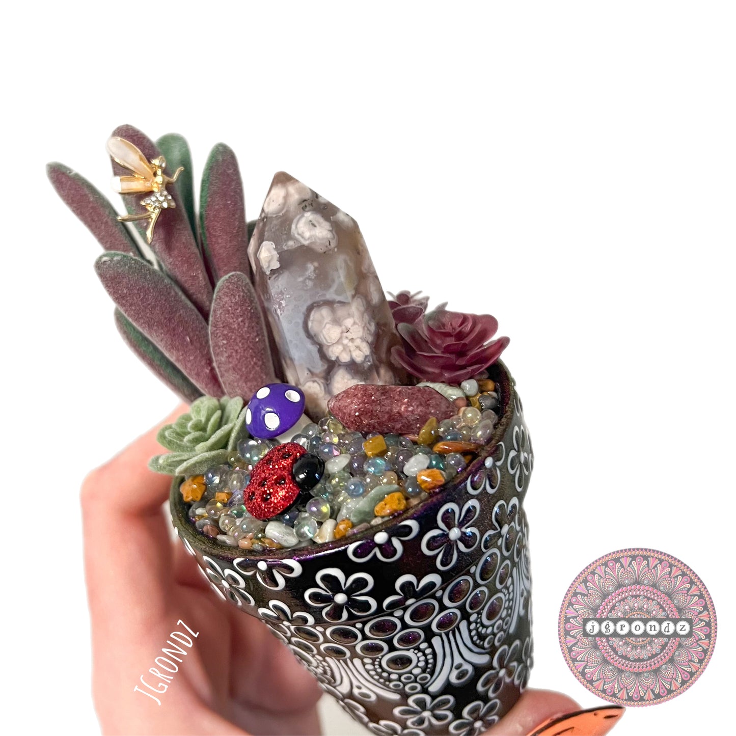 Galaxy/Fairy Garden Painted Succulent Pot