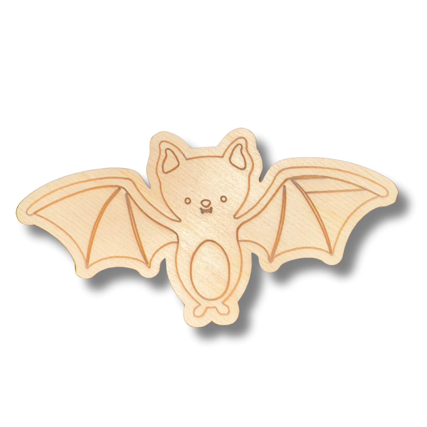 Unfinished Wood Etched Cute Bat Shape | Paint By Line Crafts | up to 30" DIY