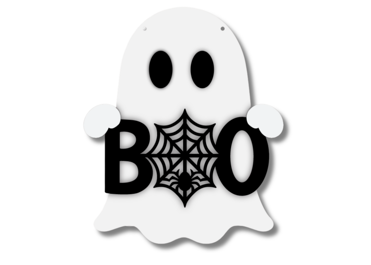Unfinished Wood Ghost Holding Boo Door Sign Kit | Wood Craft Cutouts | 1/4" Thick |