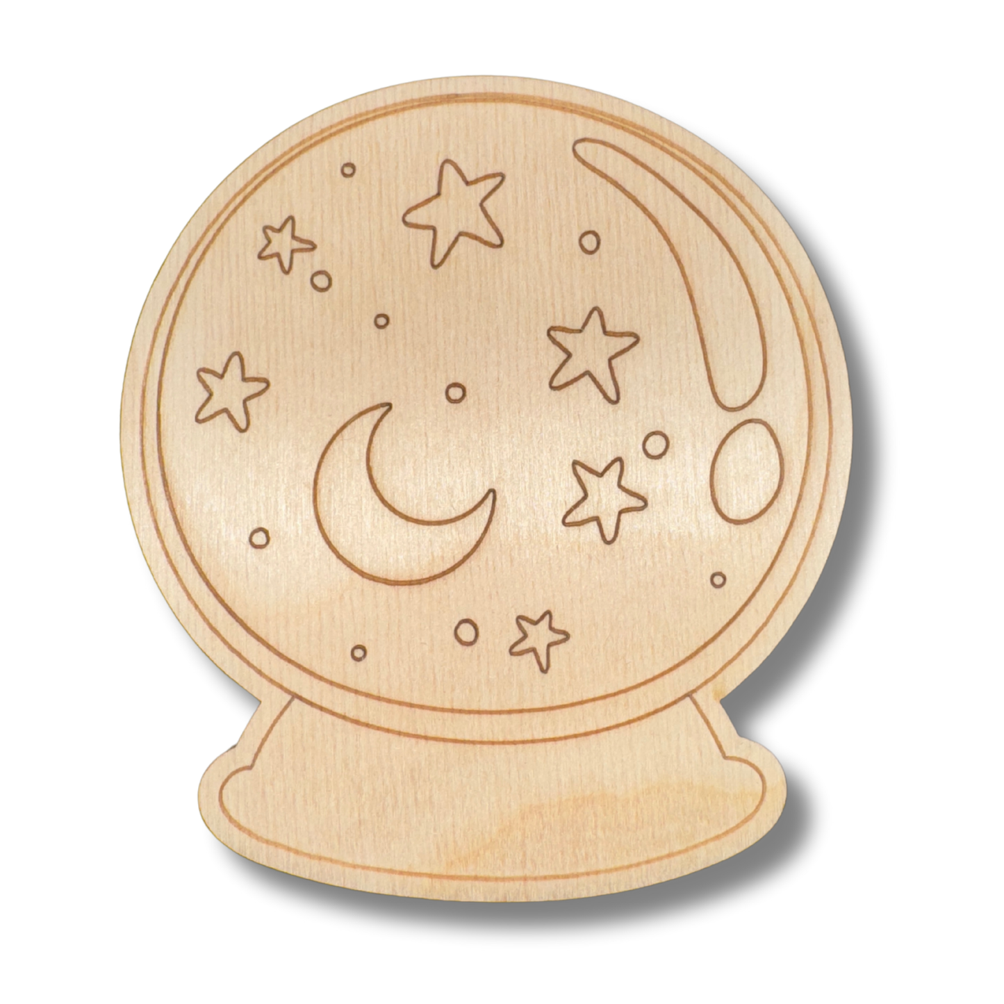 Unfinished Wood Etched Crystal Ball Shape | Paint By Line Crafts | up to 30" DIY