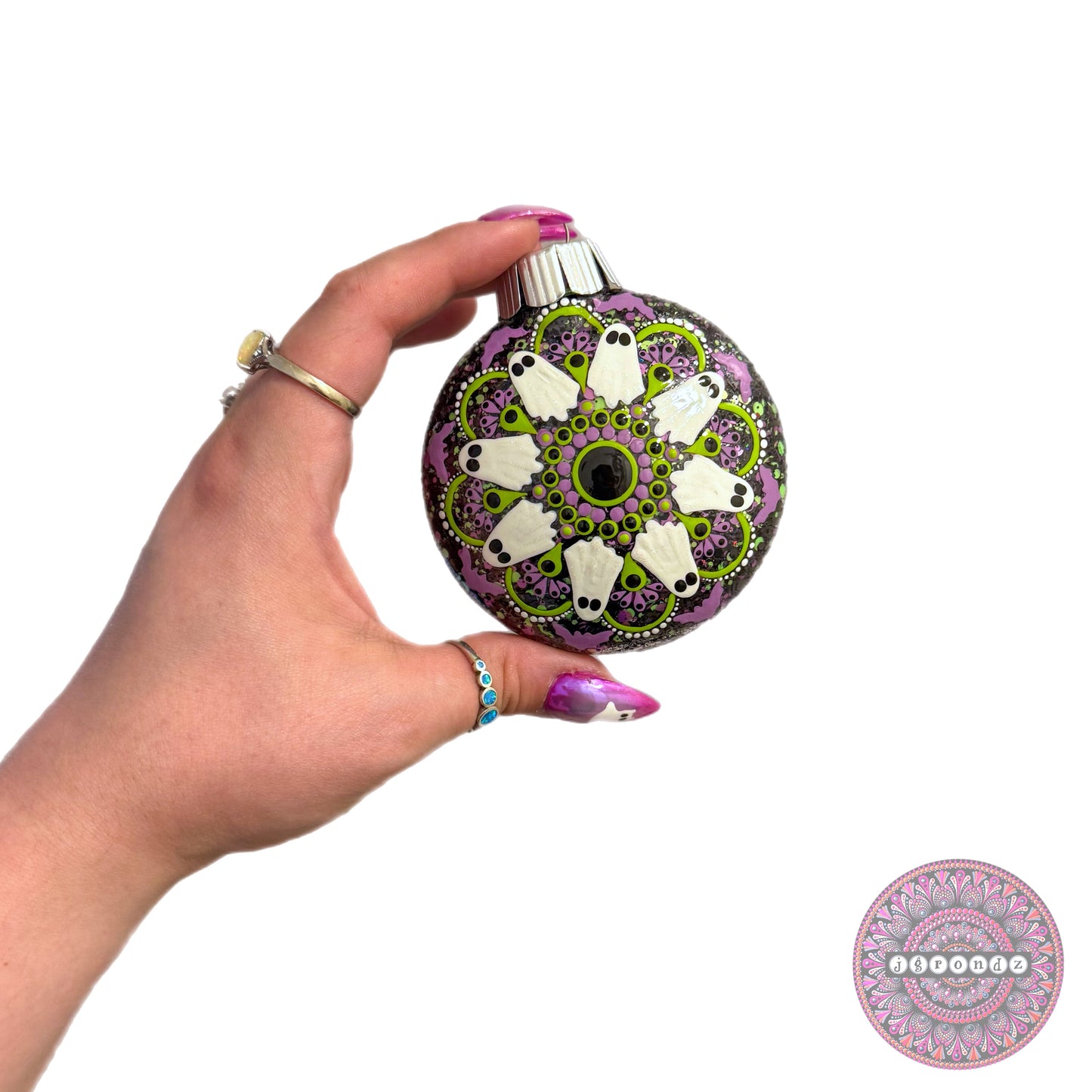 3” Halloween Mandala Glitter Ornament