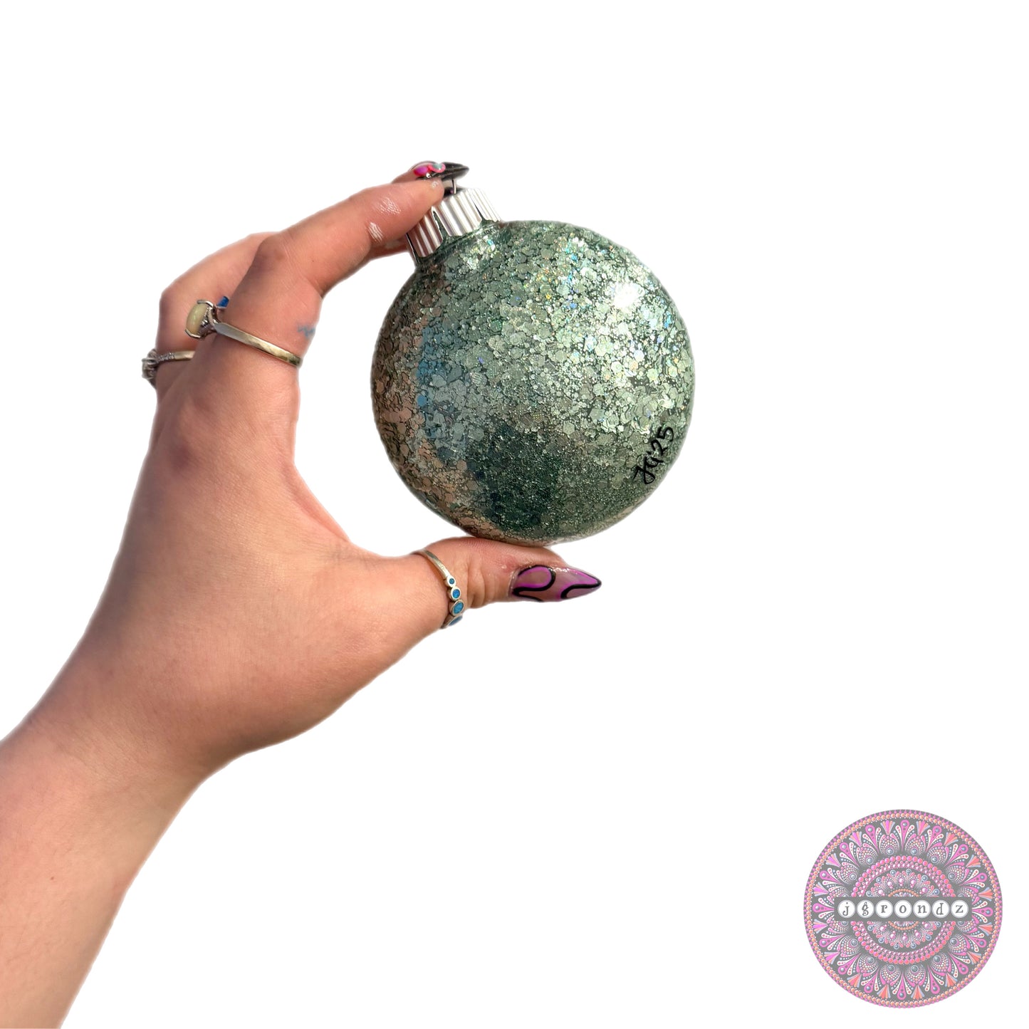 3” Penguin Mandala Glitter Ornament