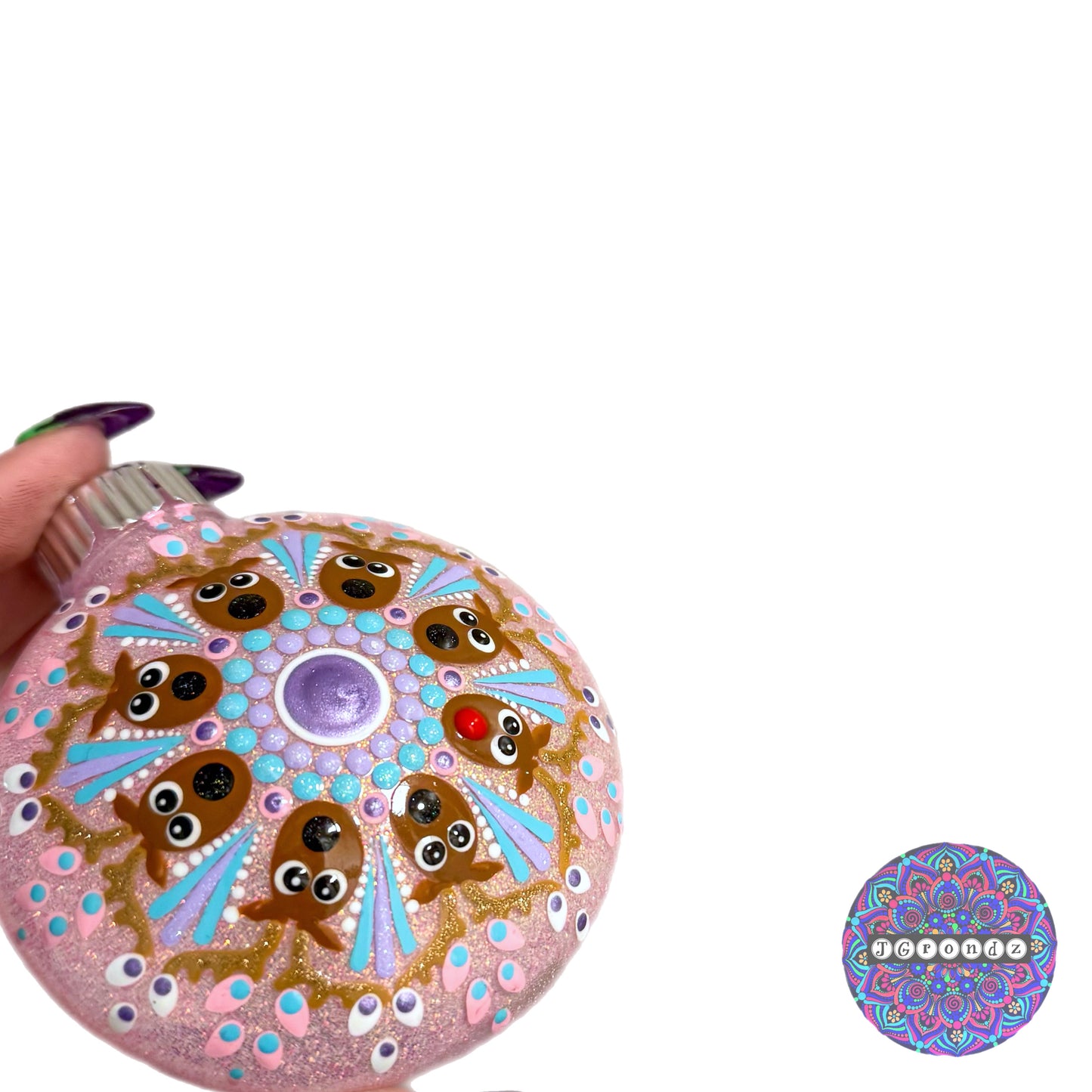3” Reindeer Mandala Glitter Ornament