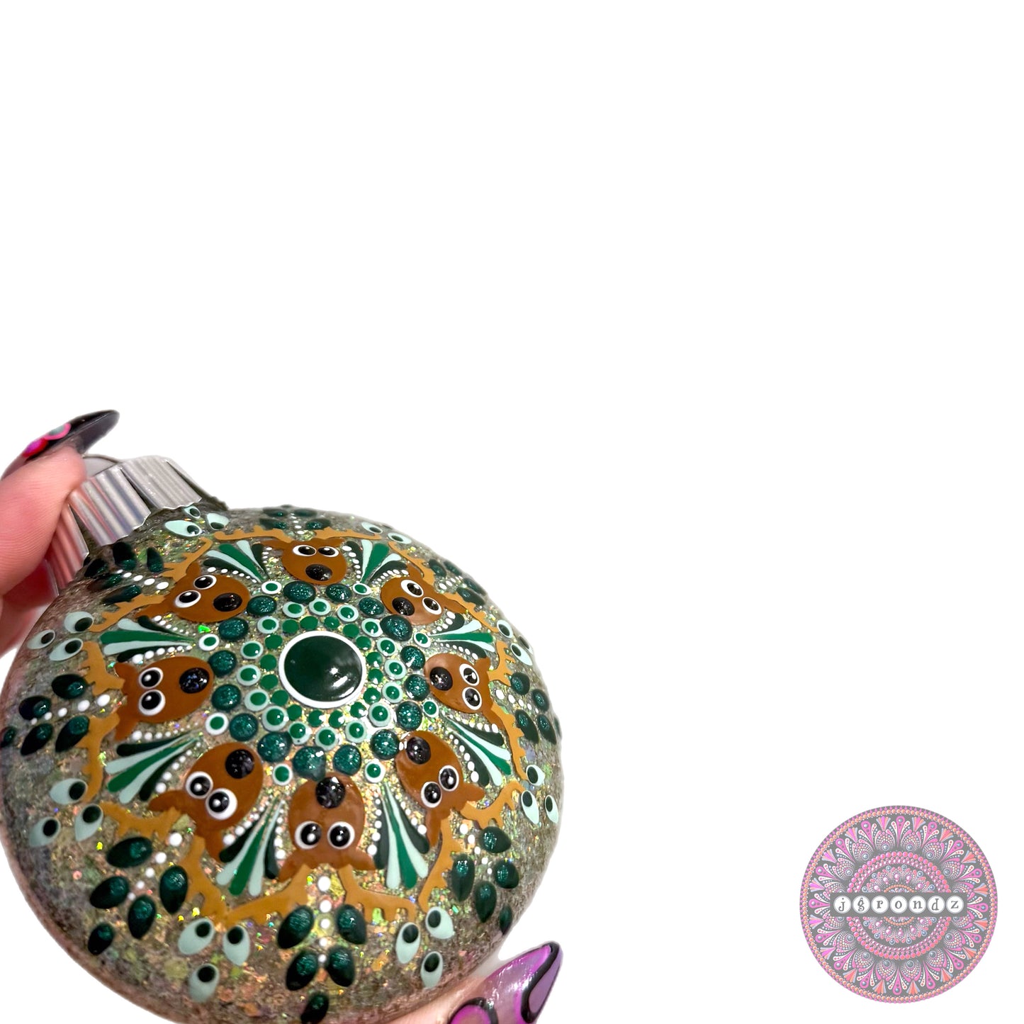 3” Reindeer Mandala Glitter Ornament
