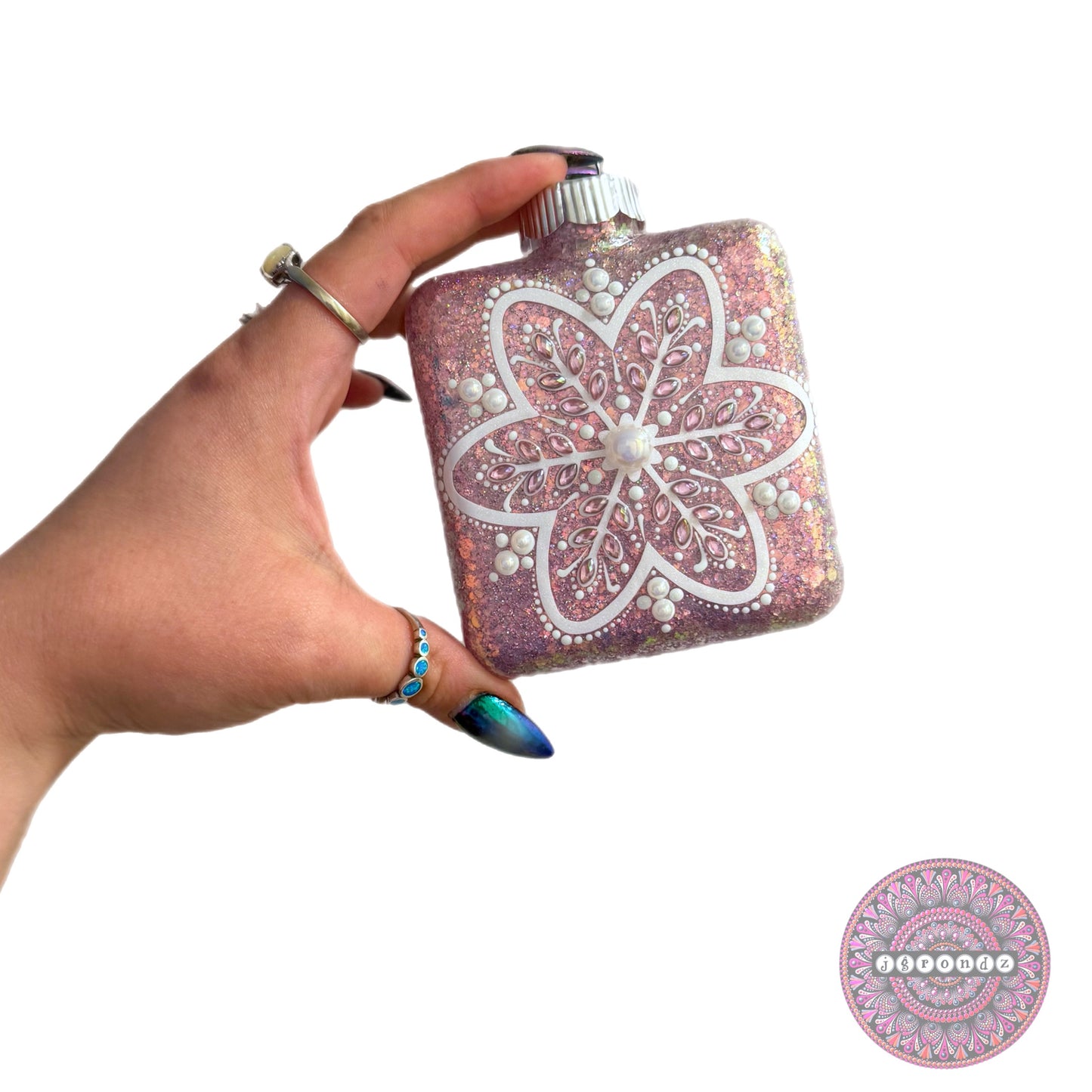 4” Square Snowflake Mandala Ornament