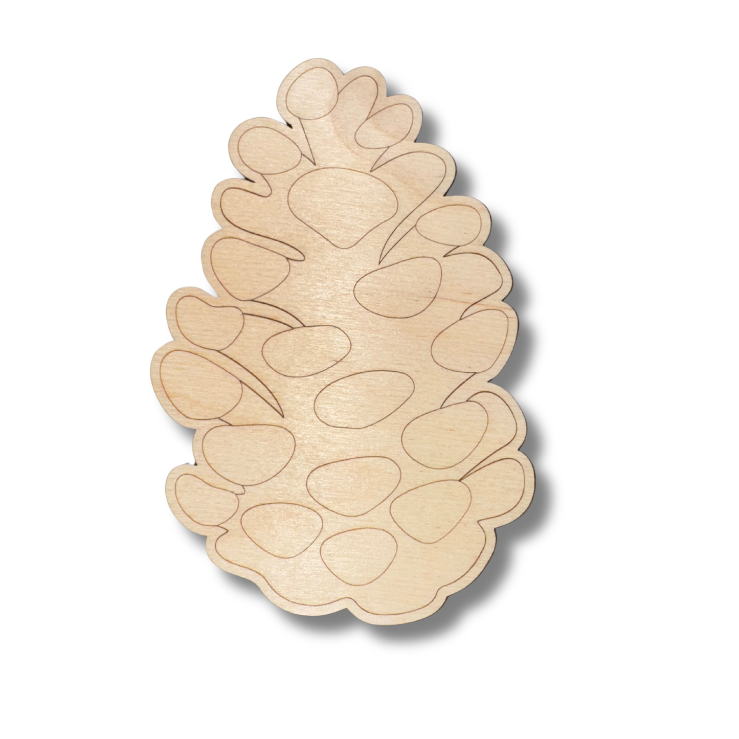 Unfinished Wood Etched Pinecone Shape | Paint By Line Crafts | up to 30" DIY
