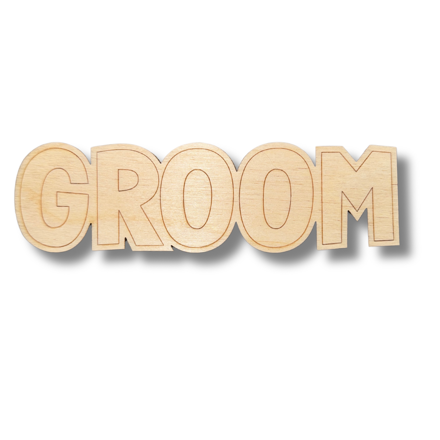 Unfinished Wood Etched Groom Shape | Paint By Line Crafts | up to 30" DIY