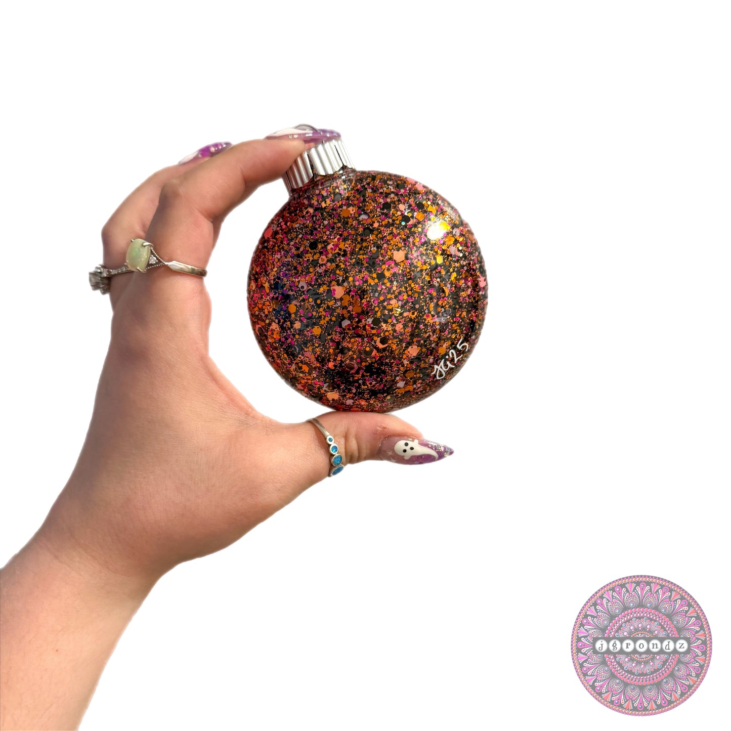 3” Halloween Mandala Glitter Ornament