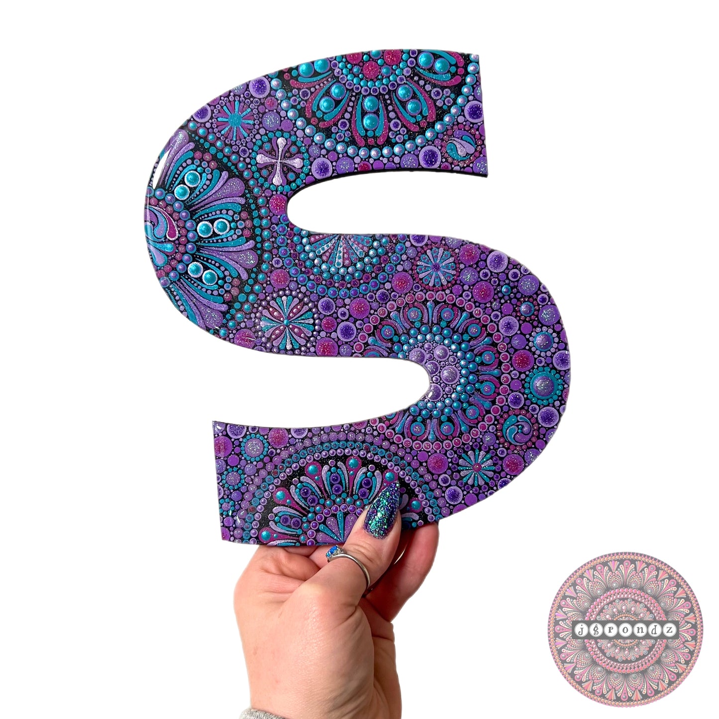 Letter Mandala “S” Resin & Dot Art