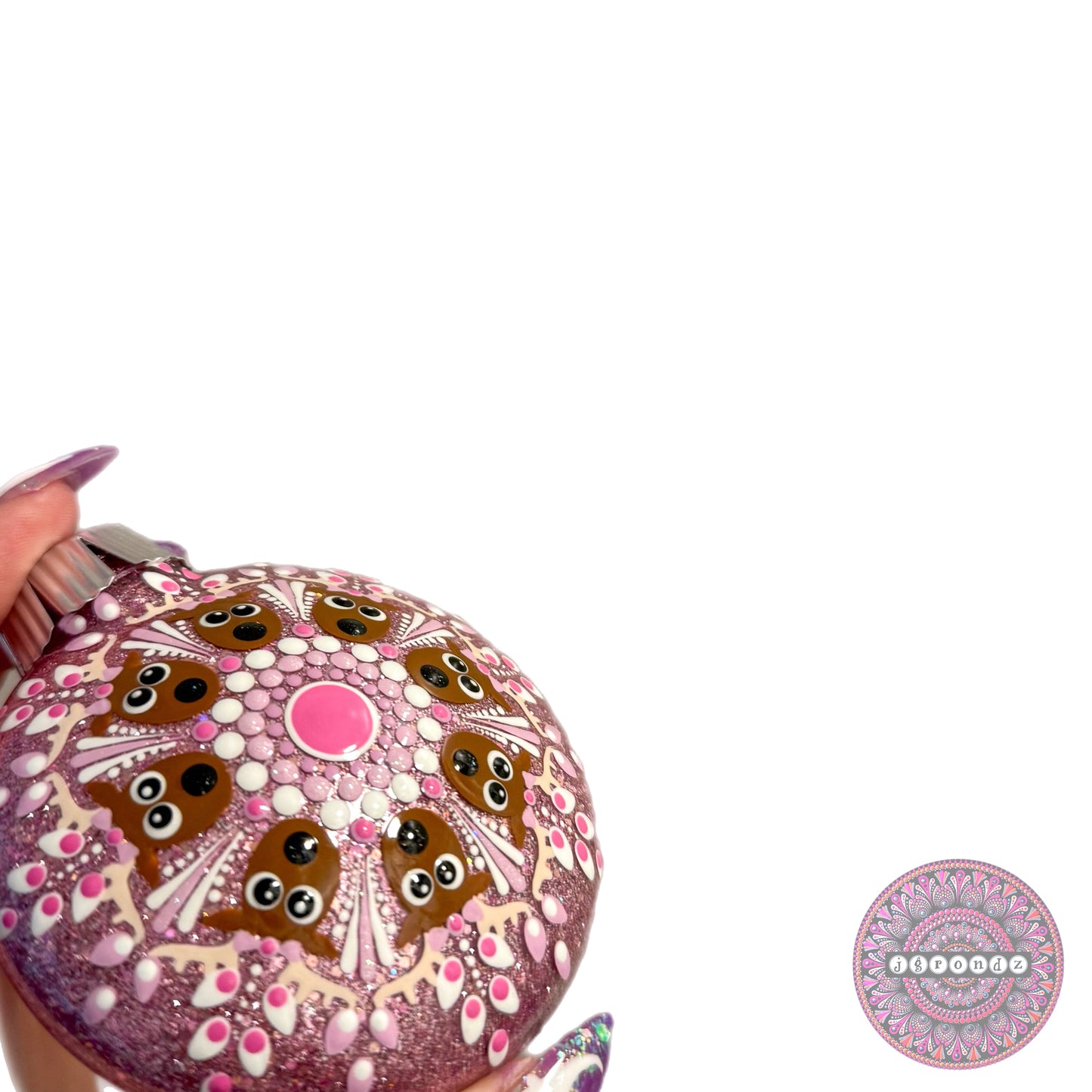 3” Reindeer Mandala Glitter Ornament