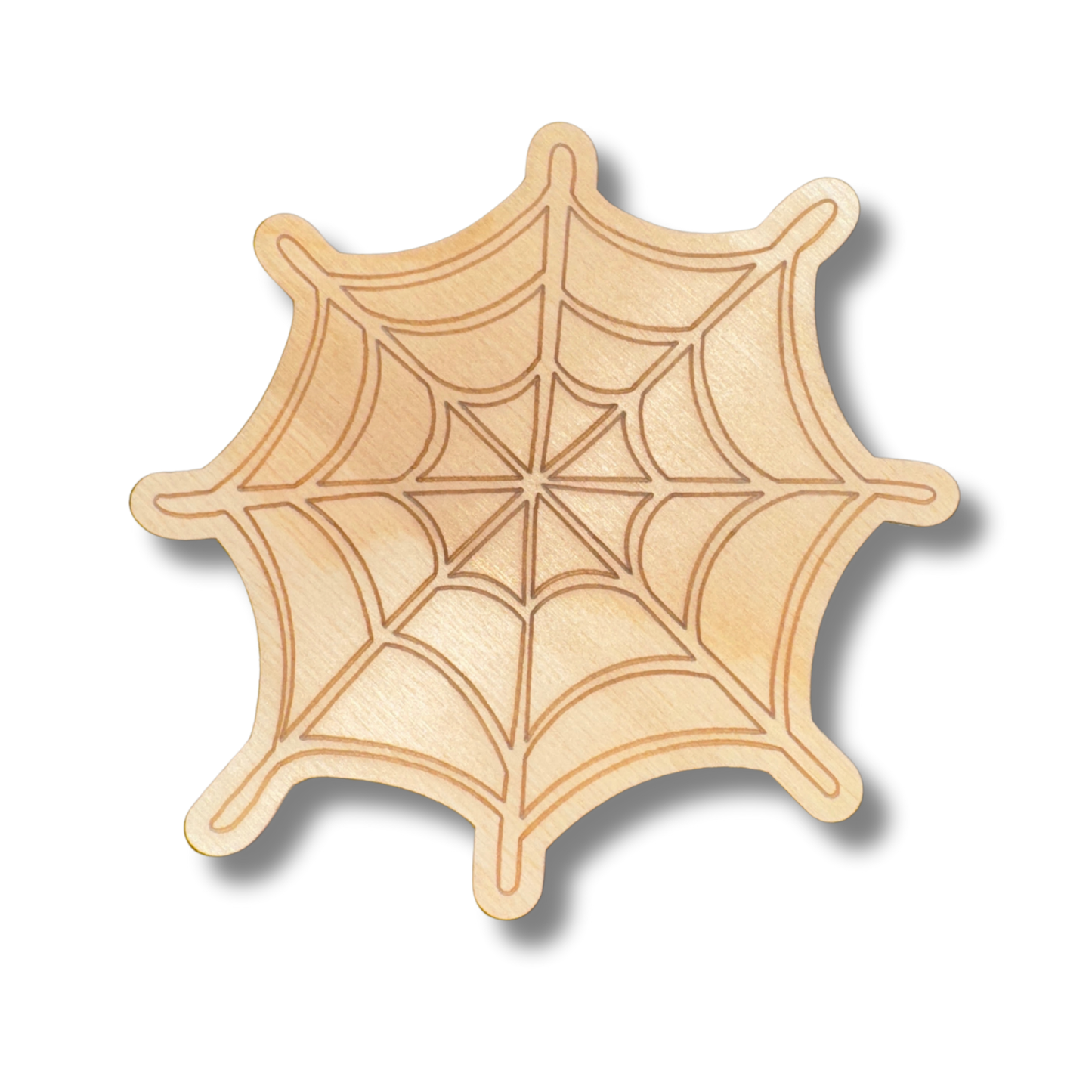 Unfinished Wood Etched Spider Web Shape | Paint By Line Crafts | up to 30" DIY