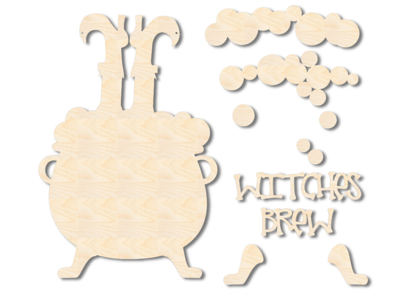 Unfinished Wood Witches Brew Door Sign Kit | Wood Craft Cutouts | 1/4" Thick |