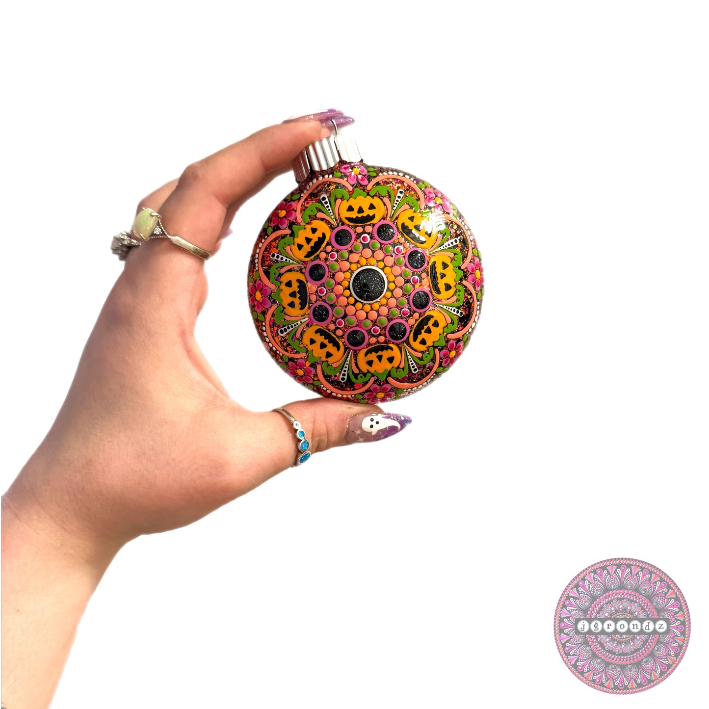 3” Halloween Mandala Glitter Ornament