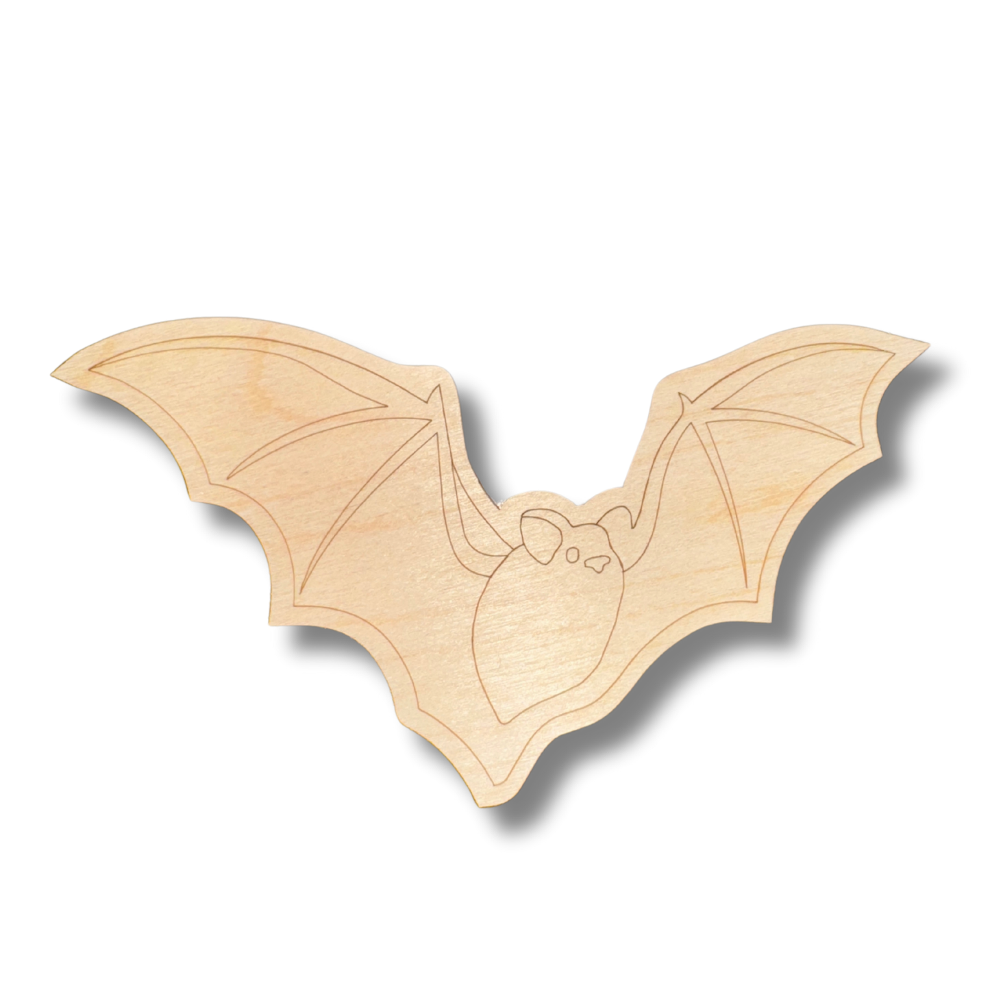 Unfinished Wood Etched Bat Shape | Paint By Line Crafts | up to 30" DIY