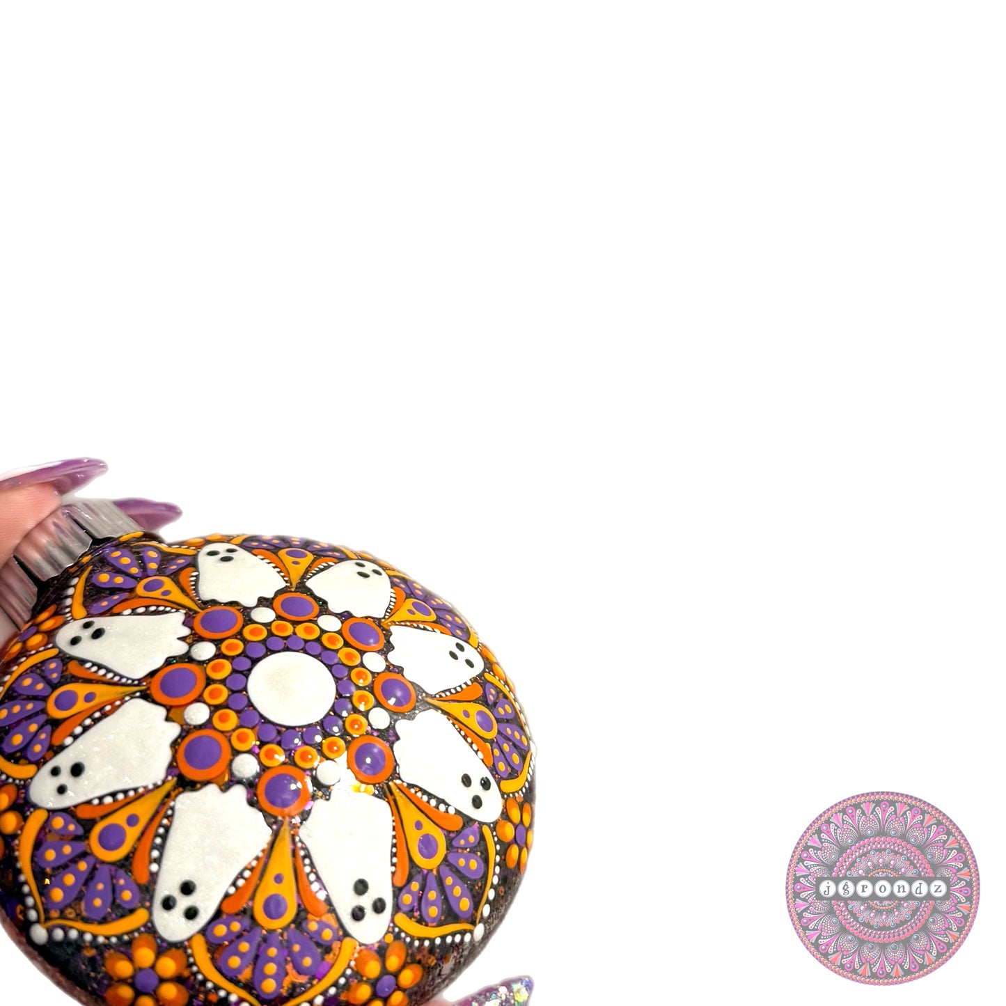3” Halloween Mandala Glitter Ornament