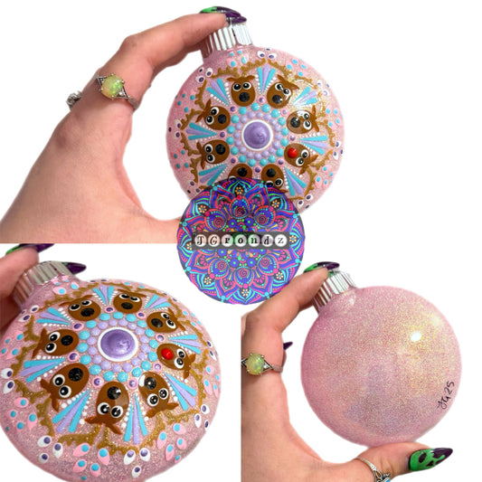 3” Reindeer Mandala Glitter Ornament