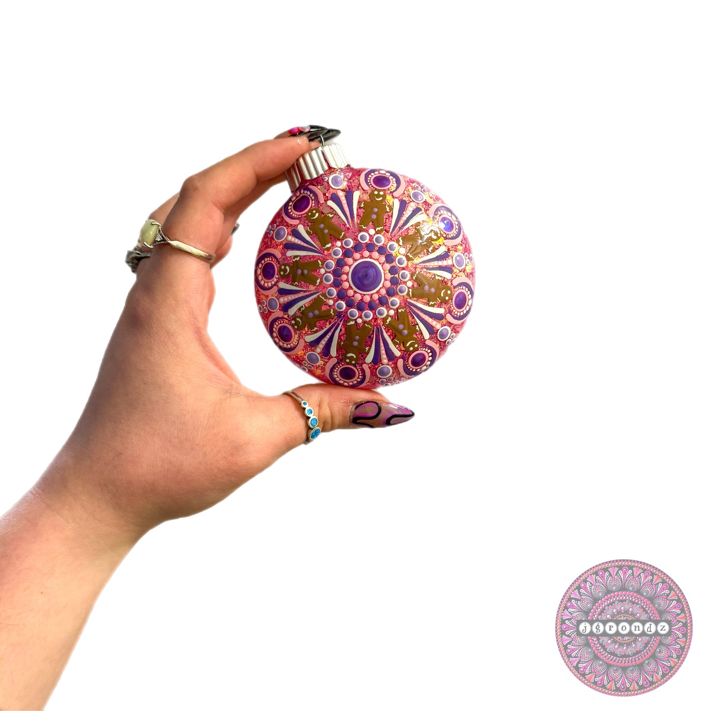 3” Gingerbread Mandala Glitter Ornament