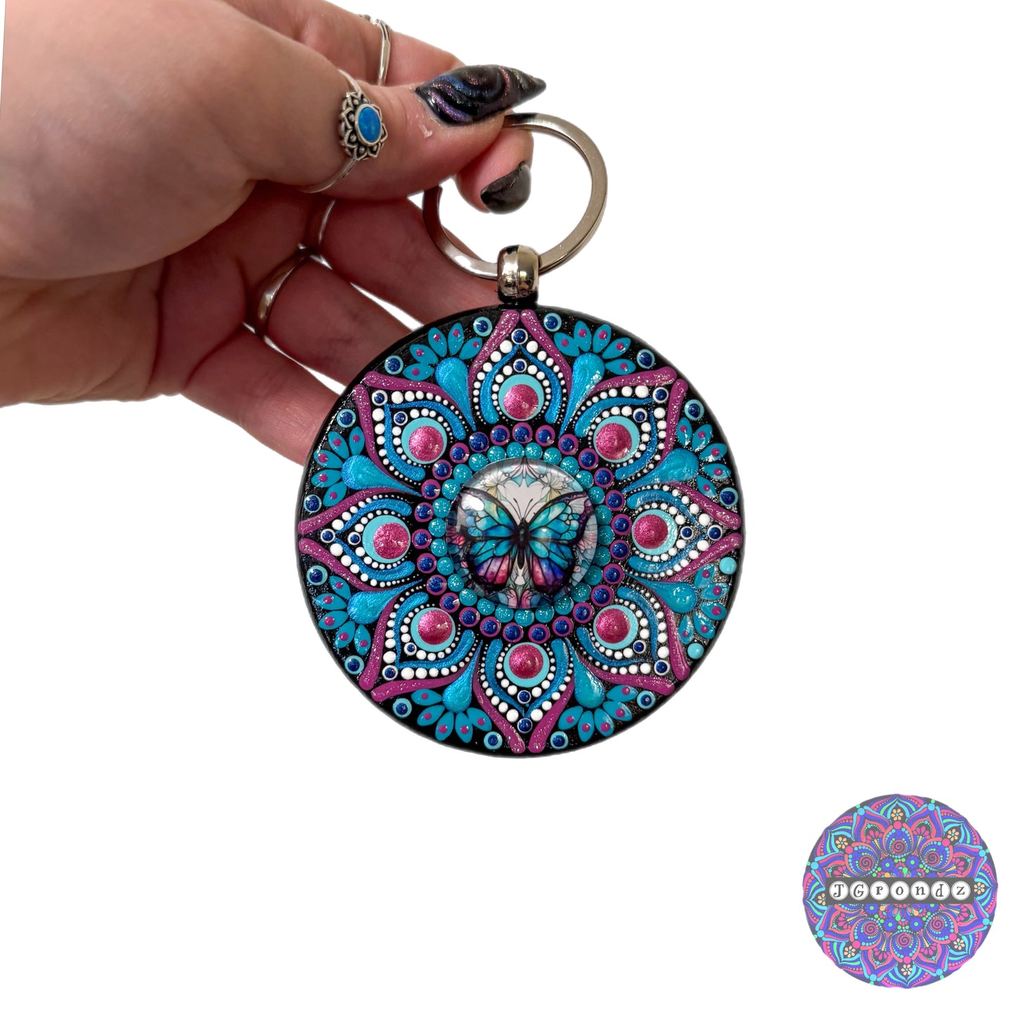 Butterfly Mandala Purse Pendant 3”