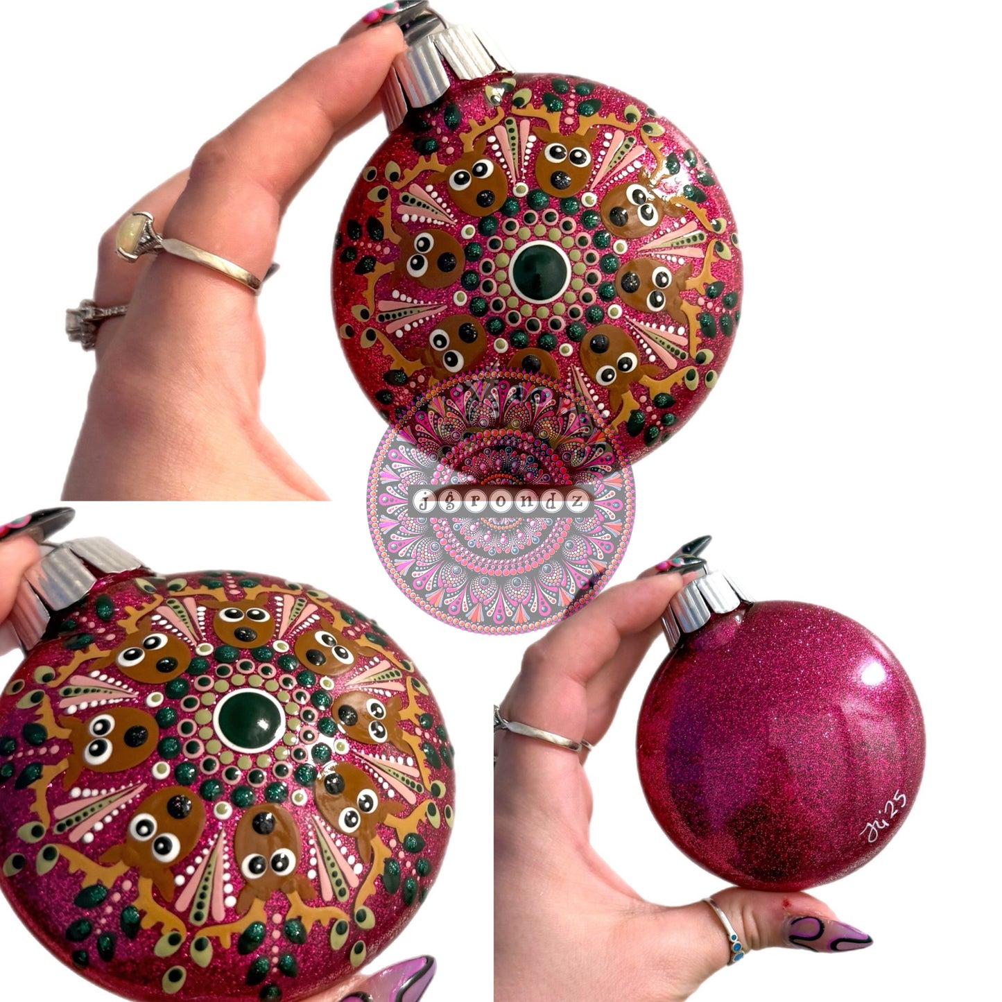 3” Reindeer Mandala Glitter Ornament