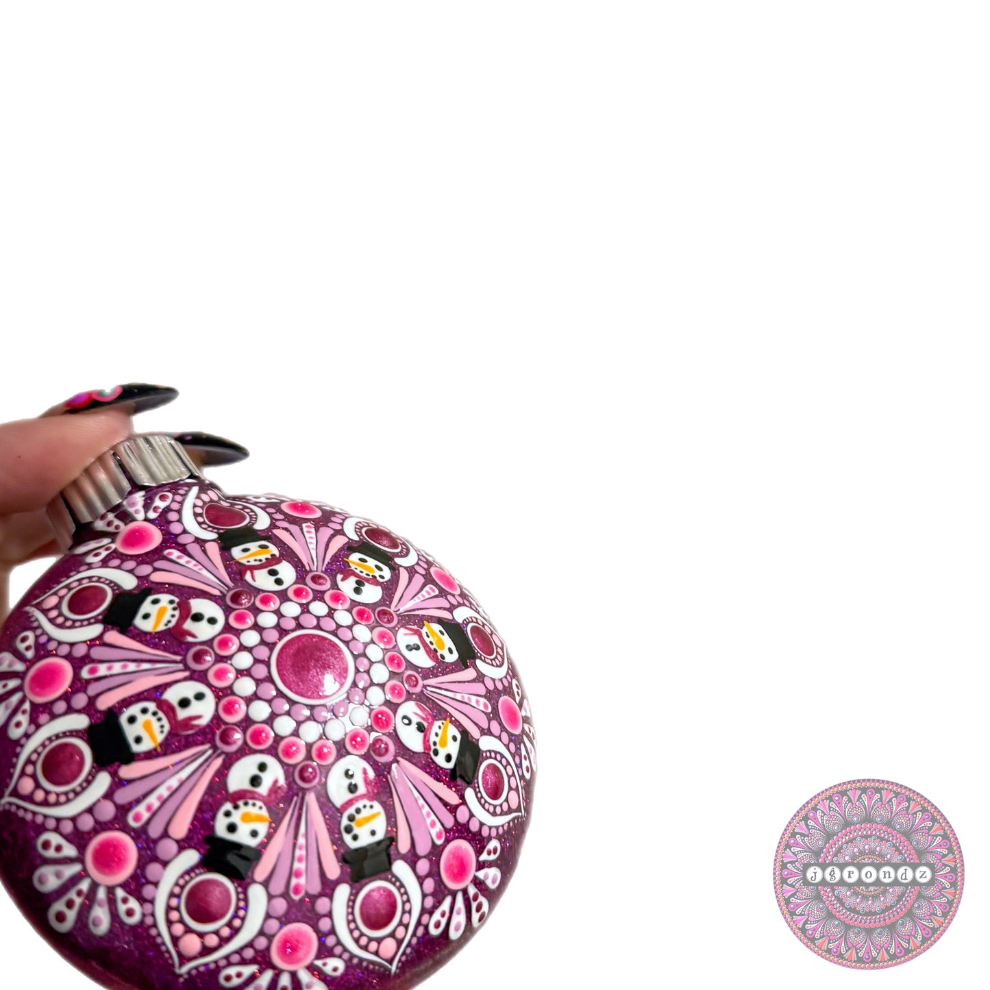 3” Snowman Mandala Glitter Ornament