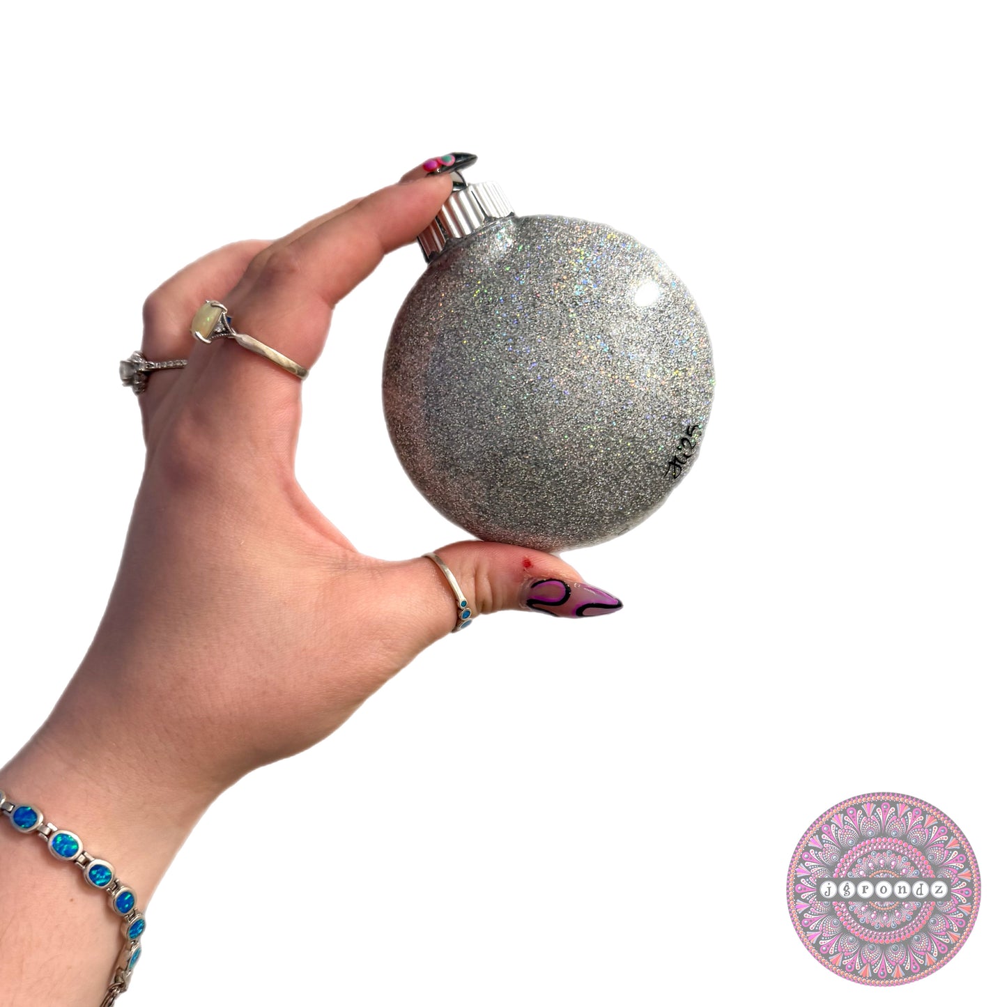 3” Rudolph Mandala Glitter Ornament