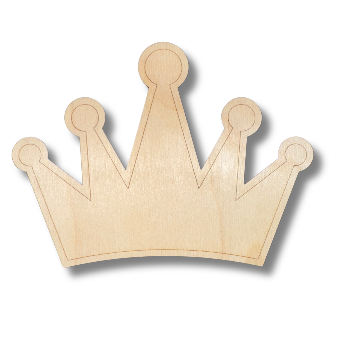 Unfinished Wood Etched Crown Shape | Paint By Line Crafts | up to 30" DIY