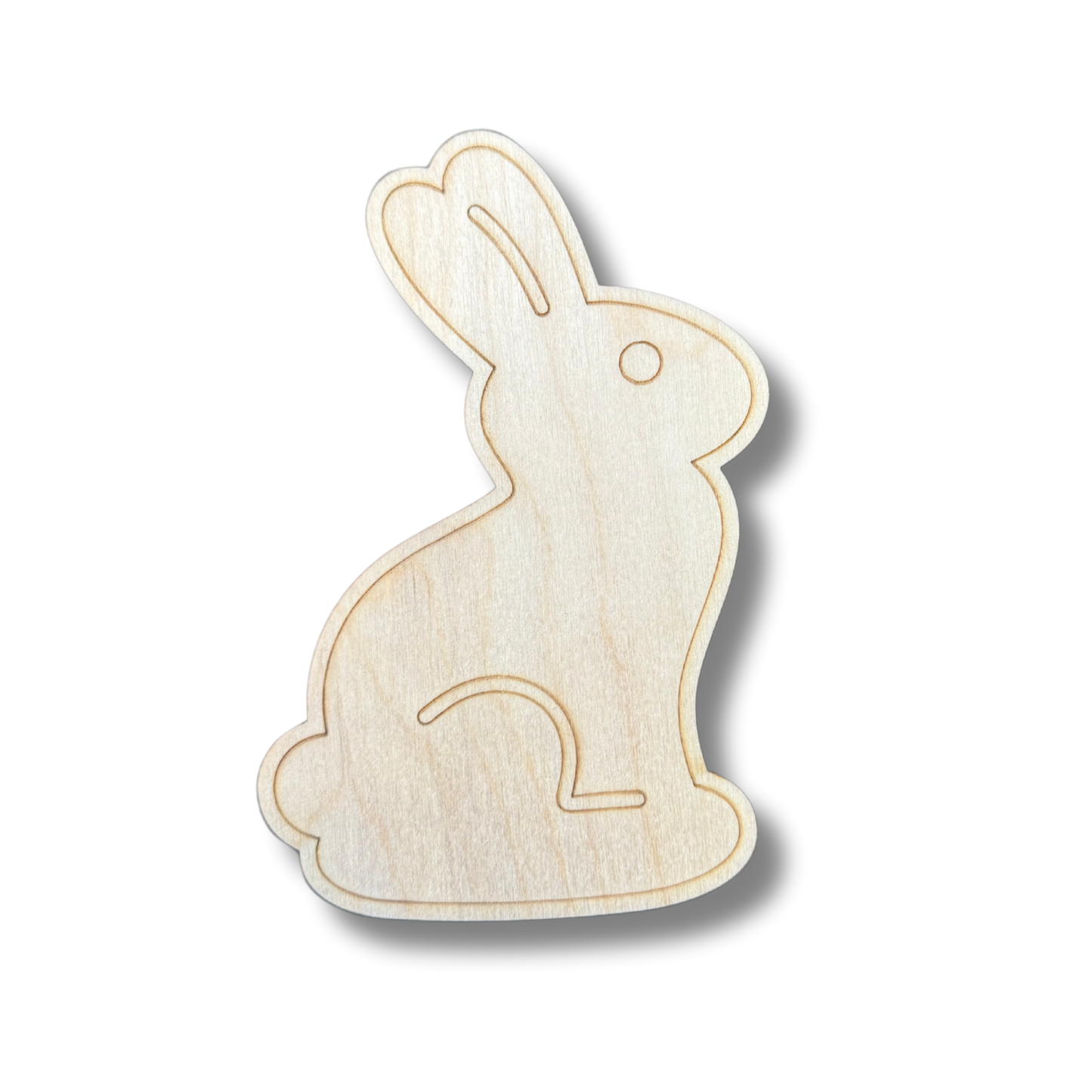 Unfinished Wood Etched Chocolate Bunny Shape | Paint By Line Crafts | up to 30" DIY