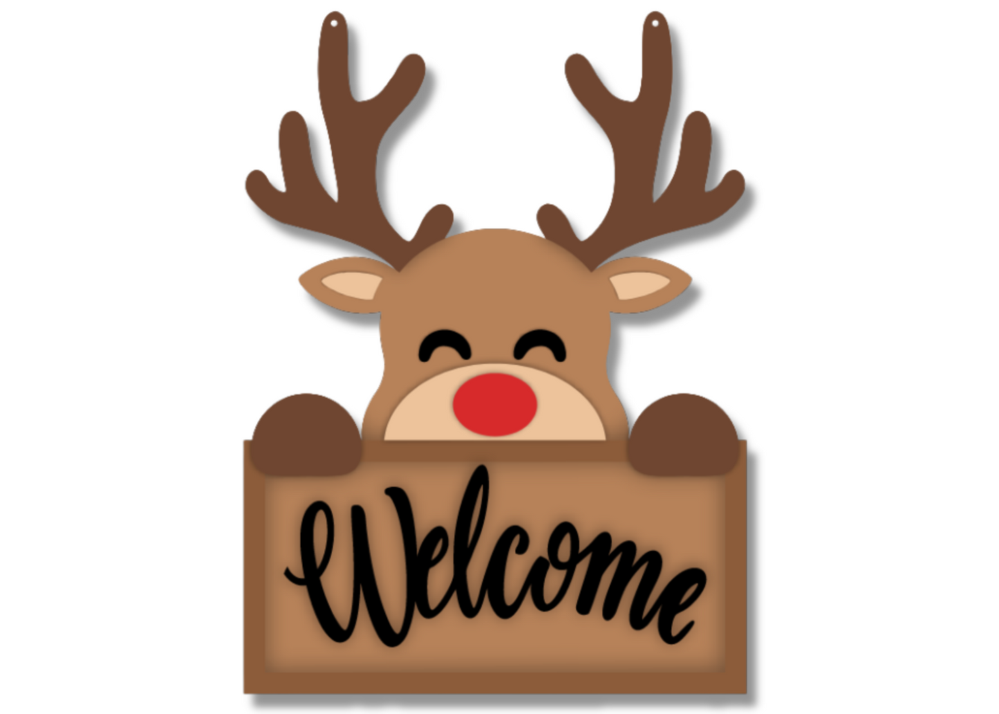 Unfinished Wood Welcome Reindeer Door Sign Kit | Wood Craft Cutouts | 1/4" Thick |