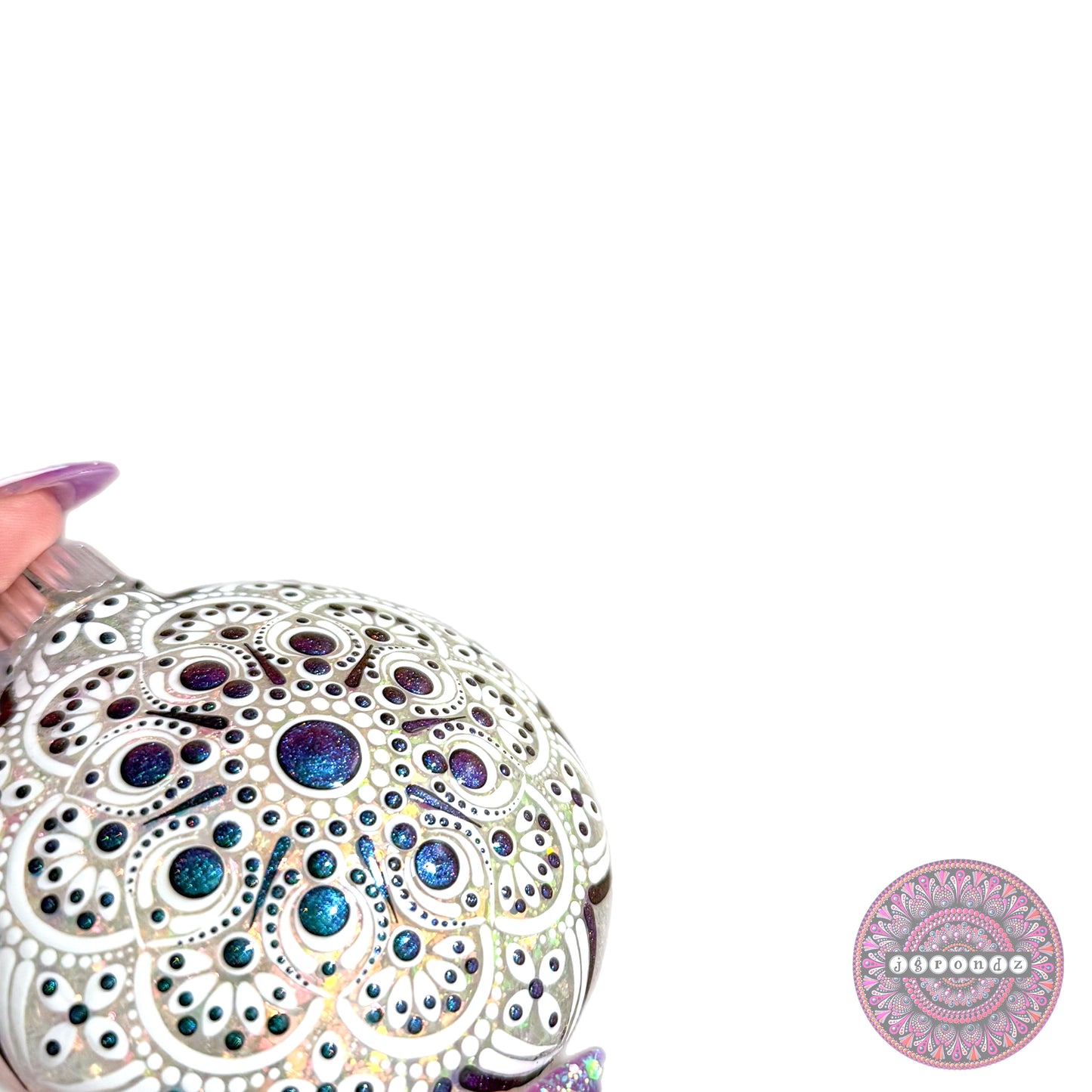 3” Oil Slick Mandala Glitter Ornament (#100 for July)
