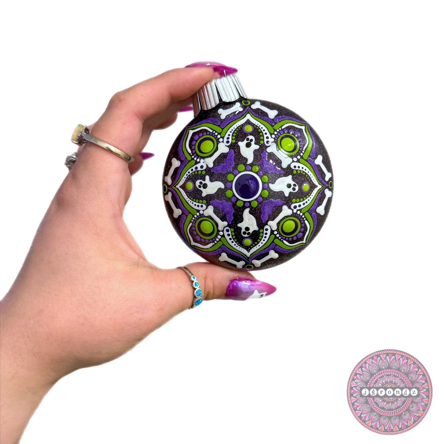 3” Halloween Mandala Glitter Ornament