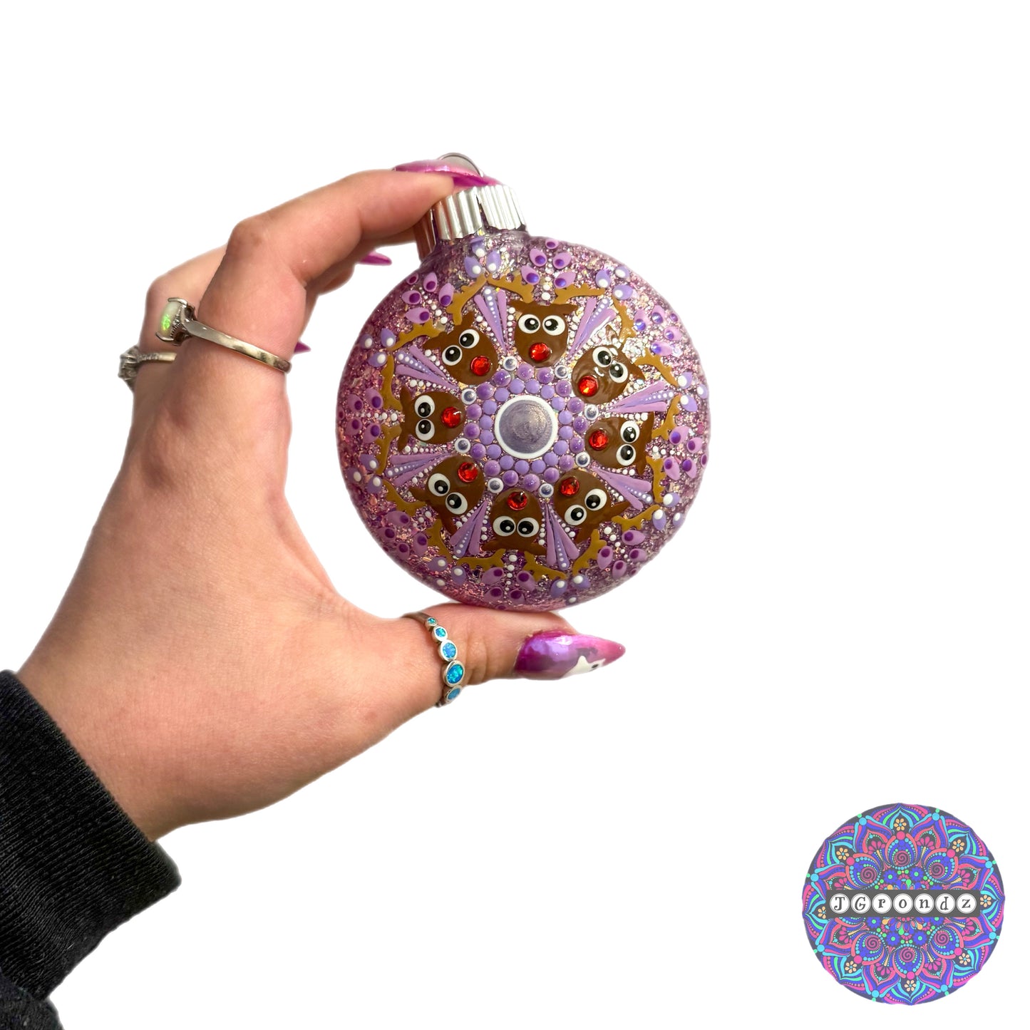 3” Rudolph Mandala Glitter Ornament