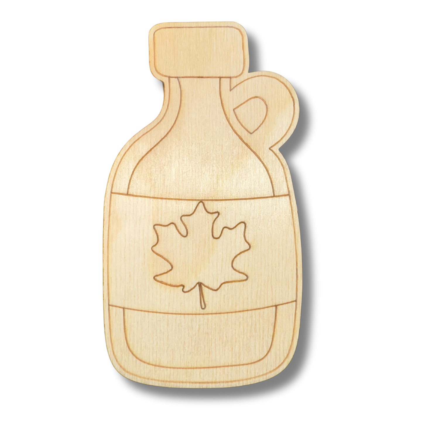 Unfinished Wood Etched Maple Syrup Shape | Paint By Line Crafts | up to 30" DIY