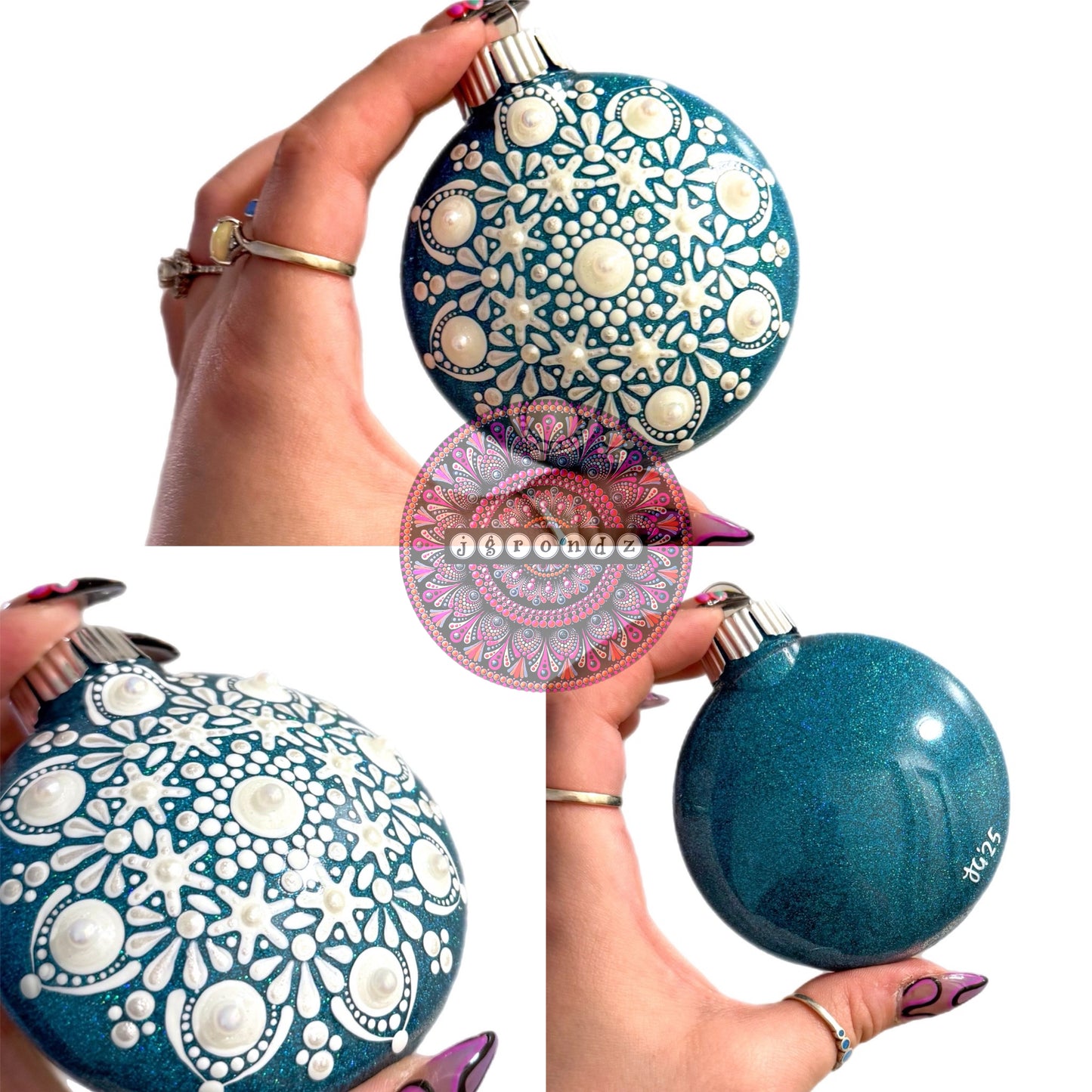 3” Snowflake Mandala Glitter Ornament