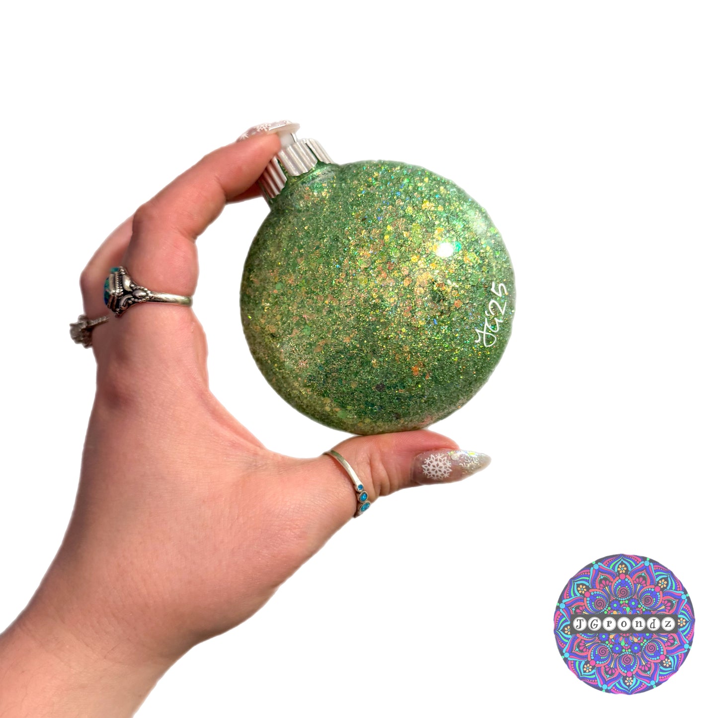 3” Rudolph Mandala Glitter Ornament