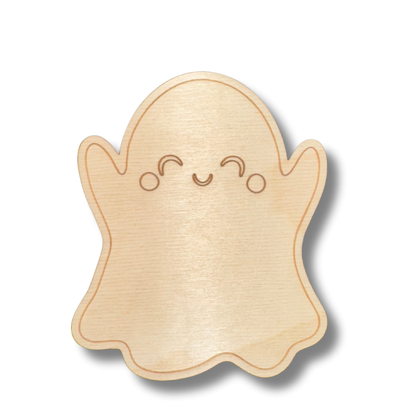 Unfinished Wood Etched Ghost Shape | Paint By Line Crafts | up to 30" DIY