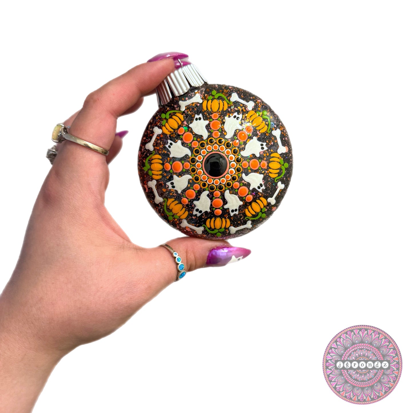 3” Halloween Mandala Glitter Ornament
