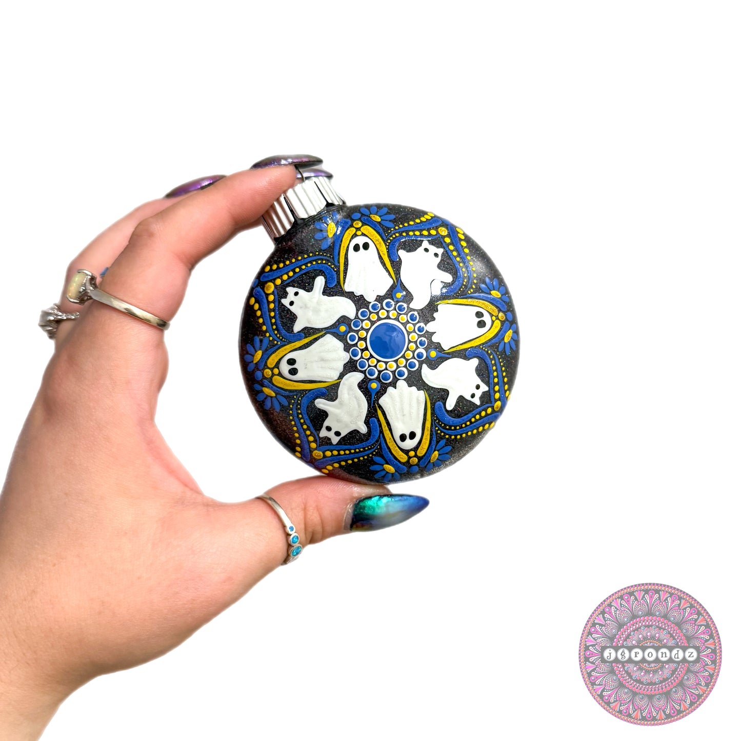 3” Halloween Mandala Glitter Ornament