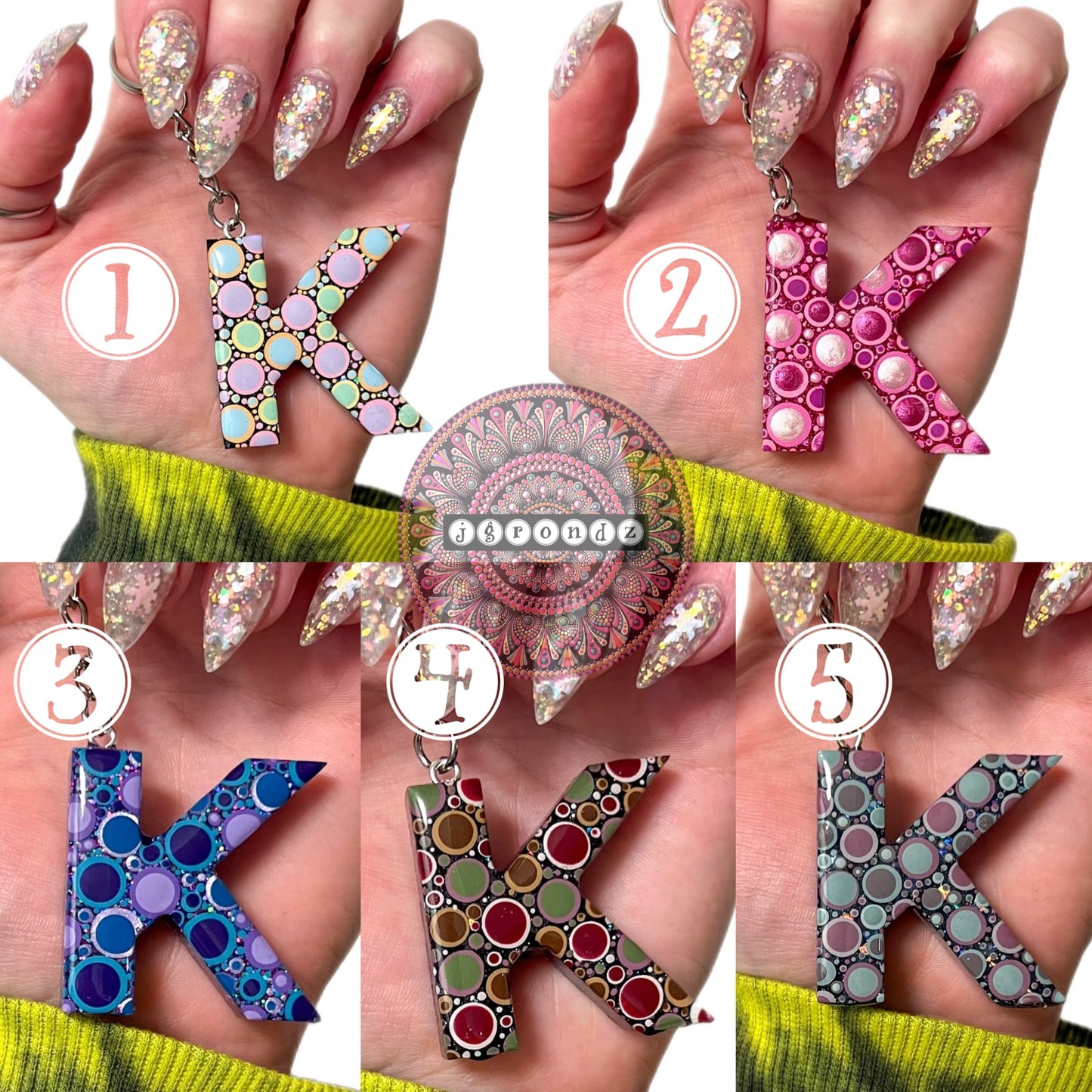 DOT ART KEYCHAIN "K"