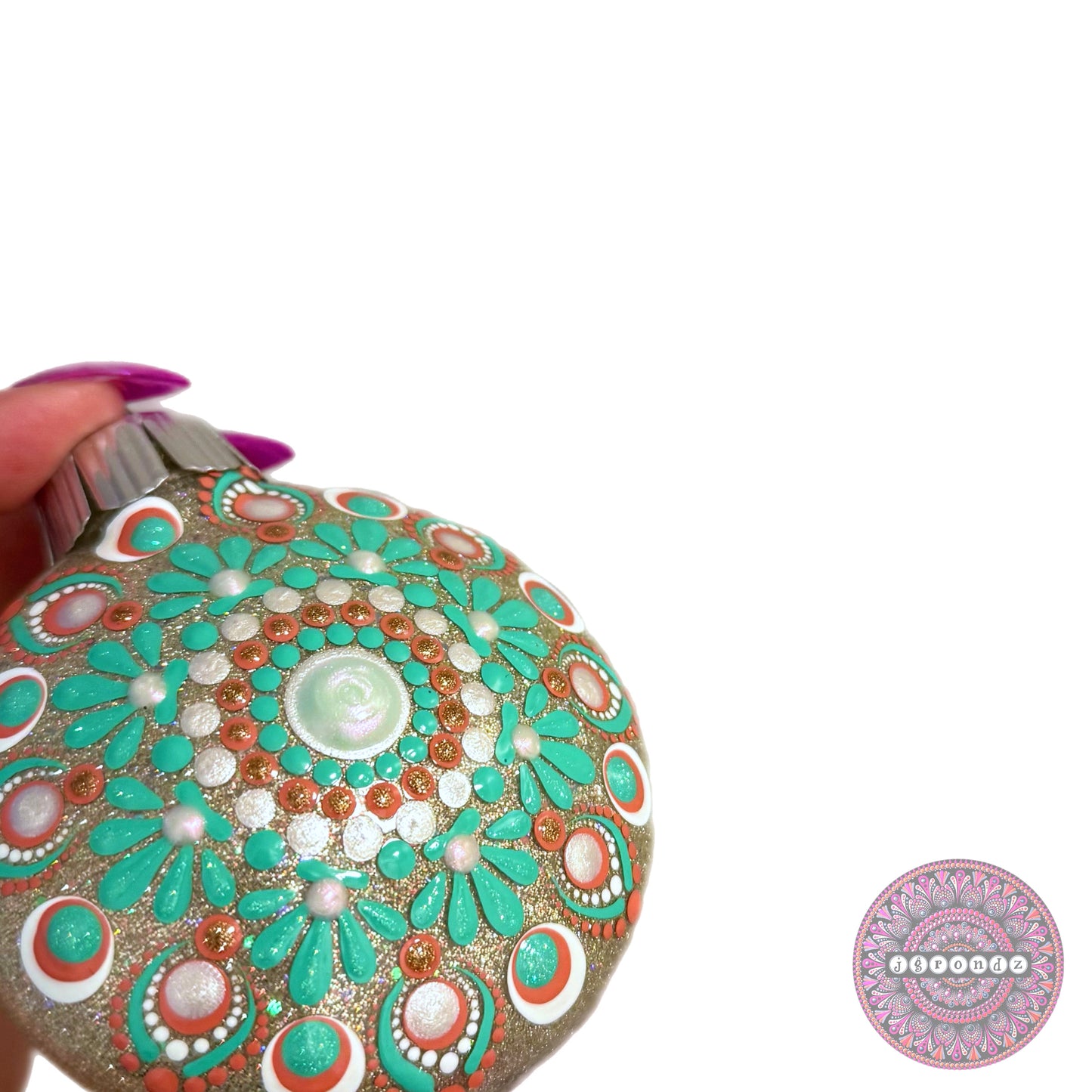 3” Beachy Christmas Mandala Glitter Ornament